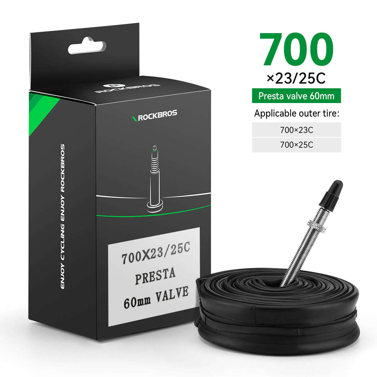 rockbros mtb and road bike inner tube for reliable cycling
#option_Road Bike 700x23/25C presta 60mm