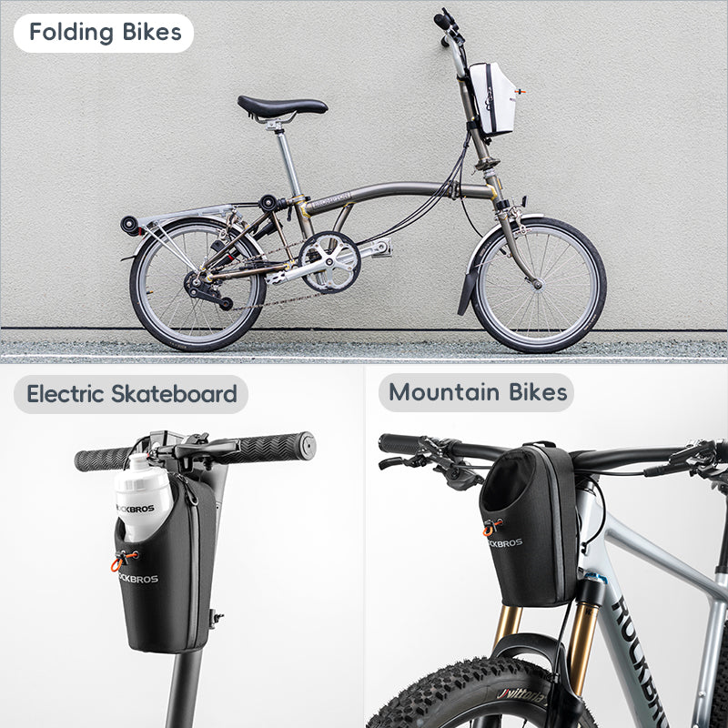 ROCKBROS Bicycle Handlebar Bag 1.5L Water Bottle Bag Folding Bike Front Bag