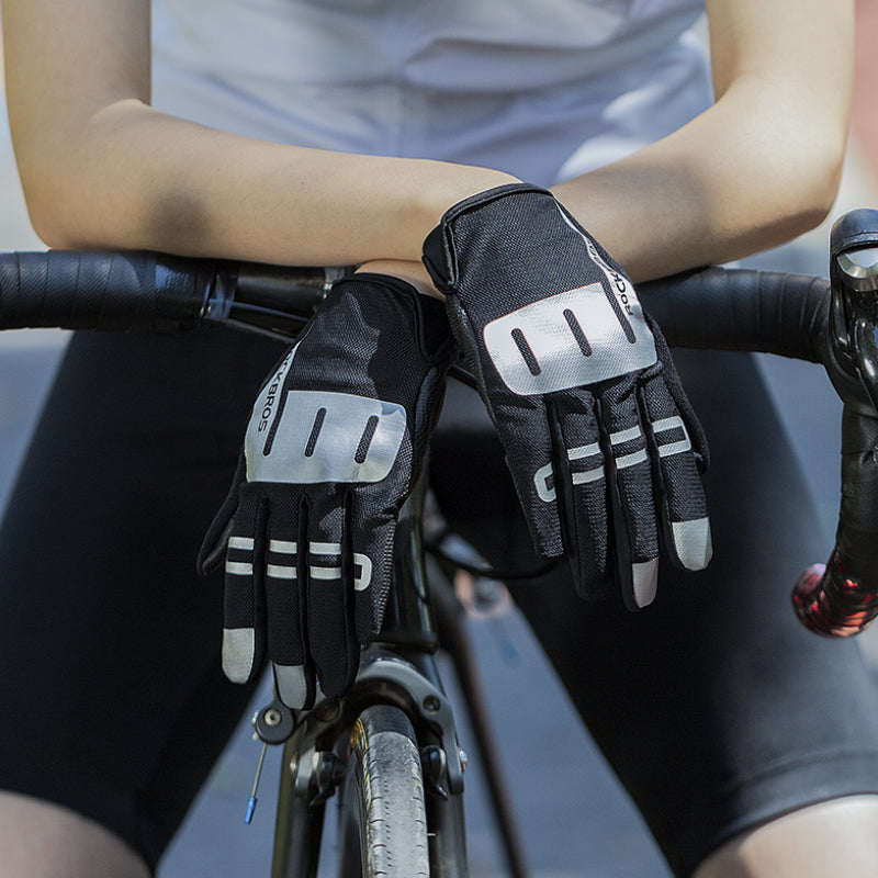 ROCKBROS Bike Cycling Gloves Shockproof Breathable Touch Screen Reflective Full Finger Gloves