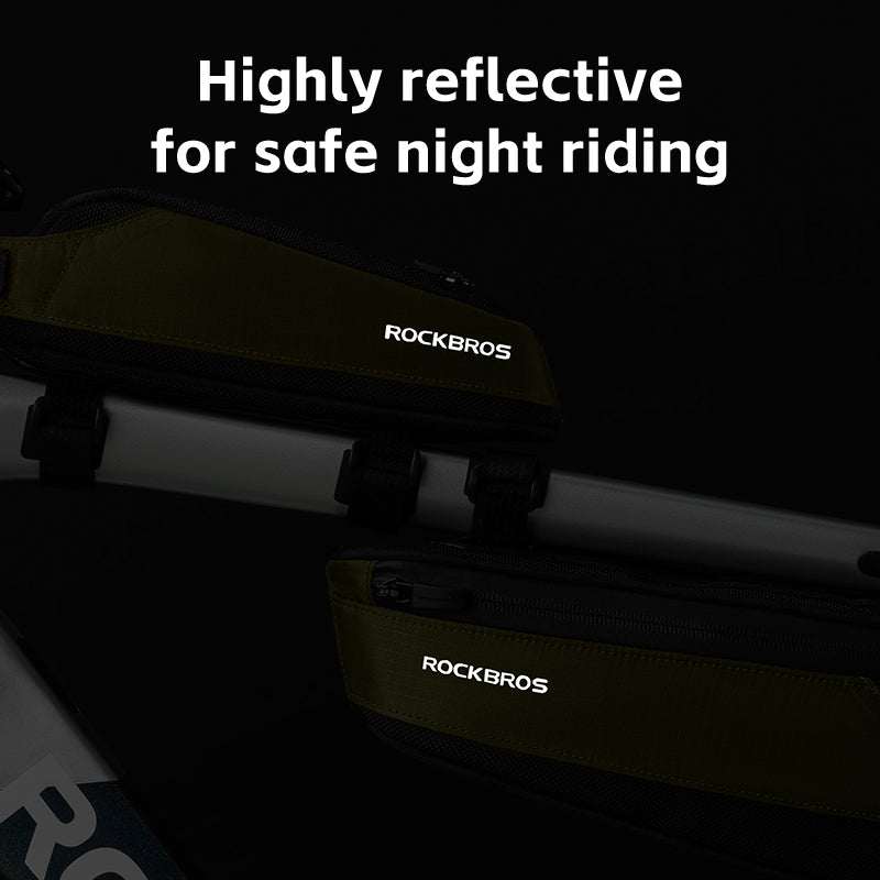 ROCKBROS Bicycle Top Tube Bag Cycling MTB Bike Frame Bag Waterproof Reflective