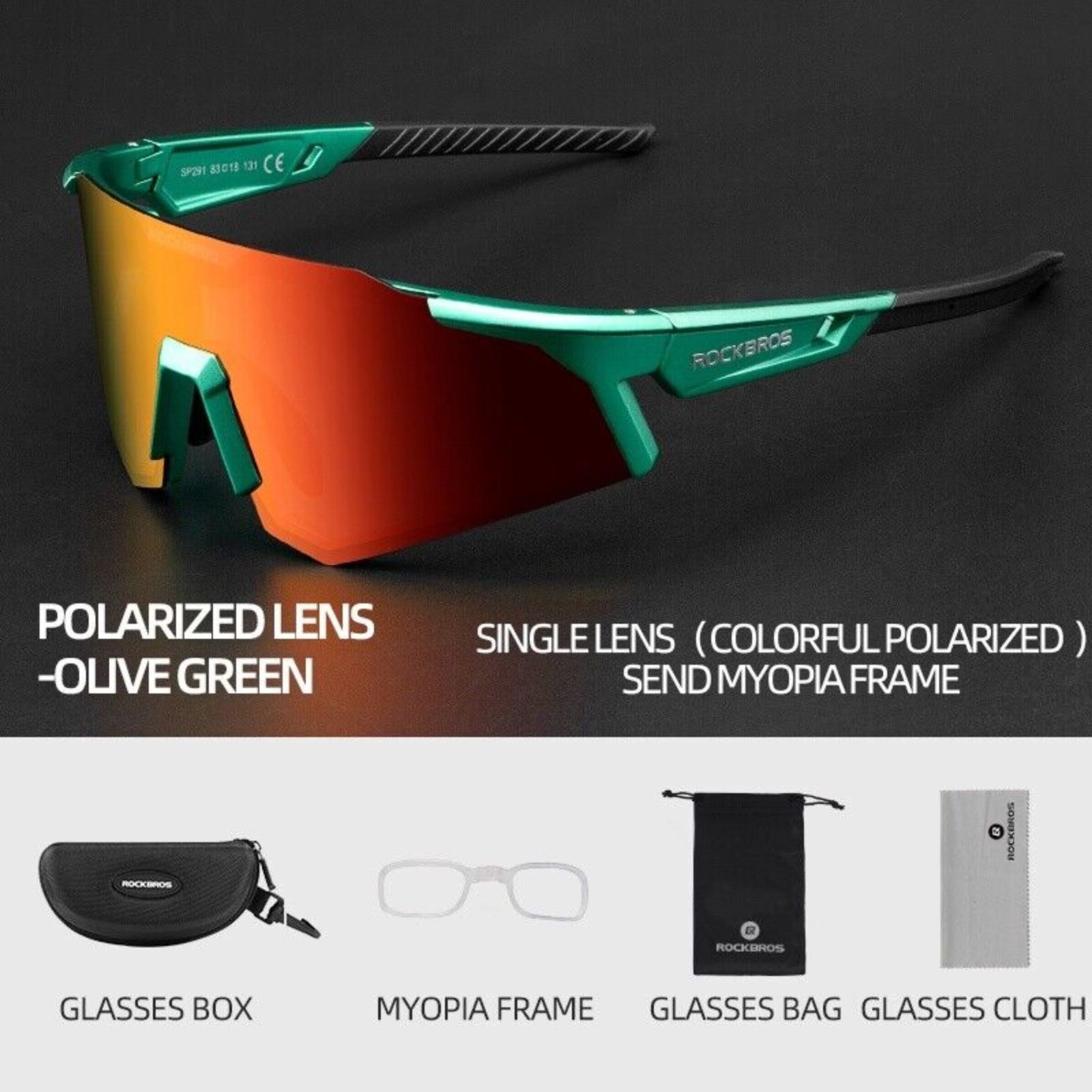 Polarised Cycling Sunglasses outdoor Sport UV400 #Color_Green