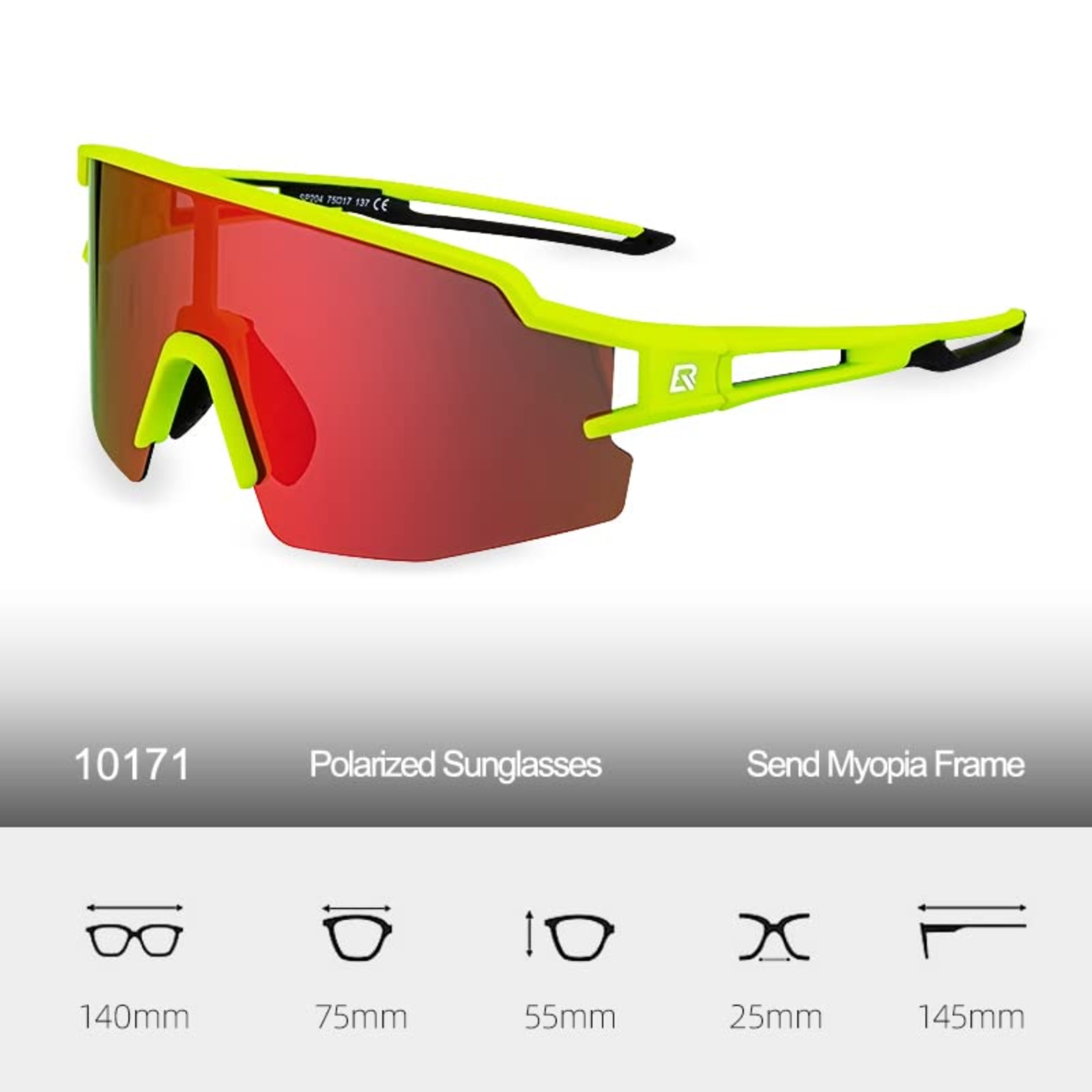 Polarised Sports Sunglasses Ultralight 22g #color_red-yellow