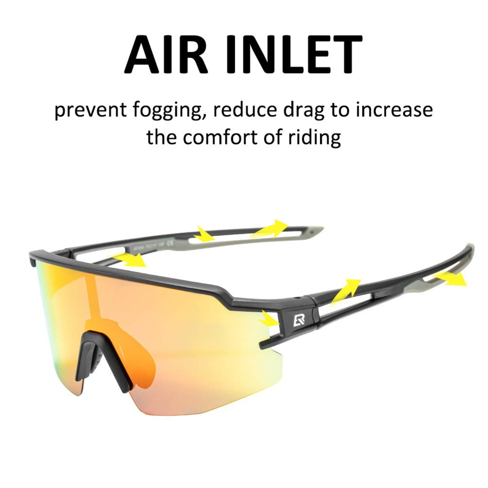 Polarised Sports Sunglasses Ultralight 22g #color_black-yellow