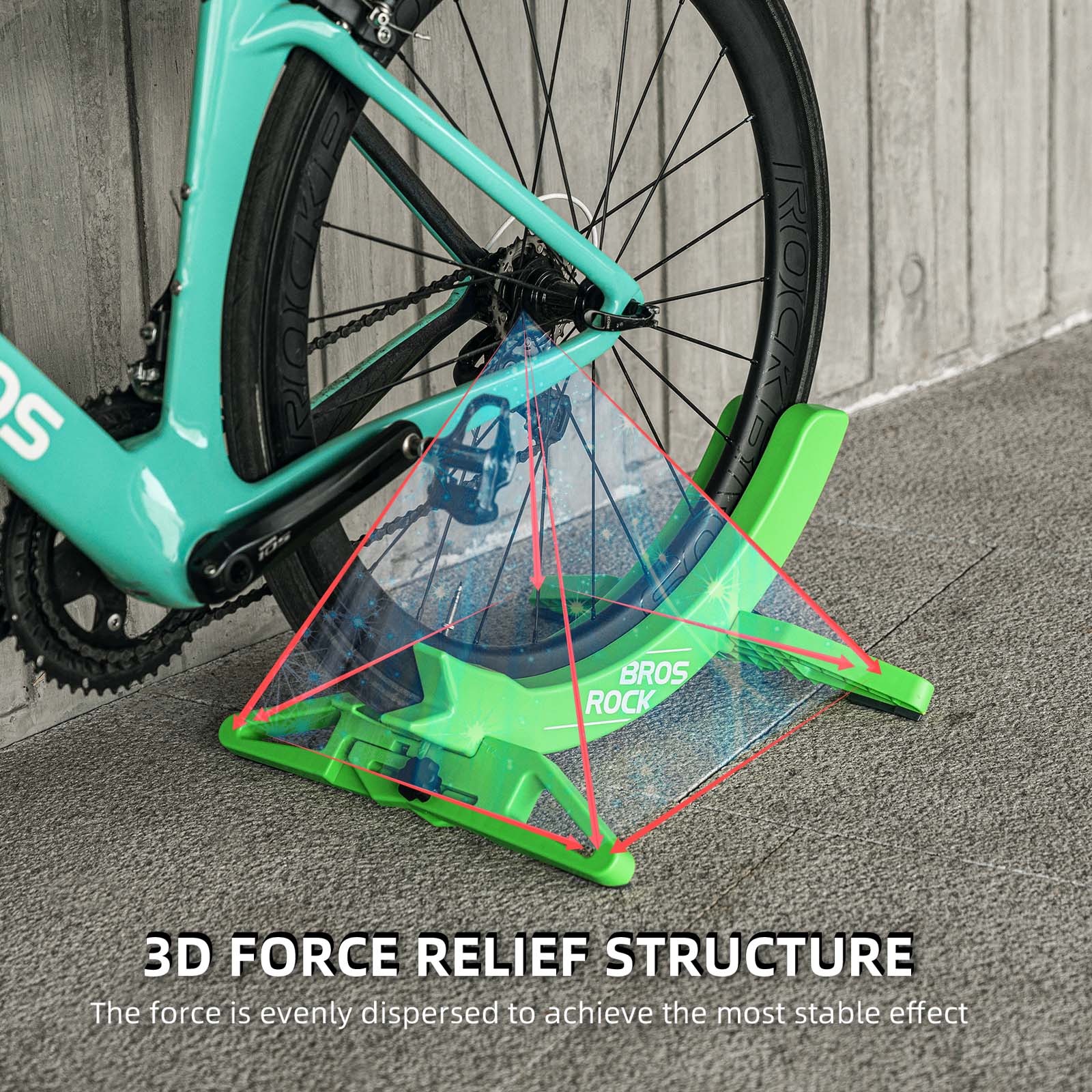 rockbros universal bike stand, suitable for mountain and road bicycles.
#color_green