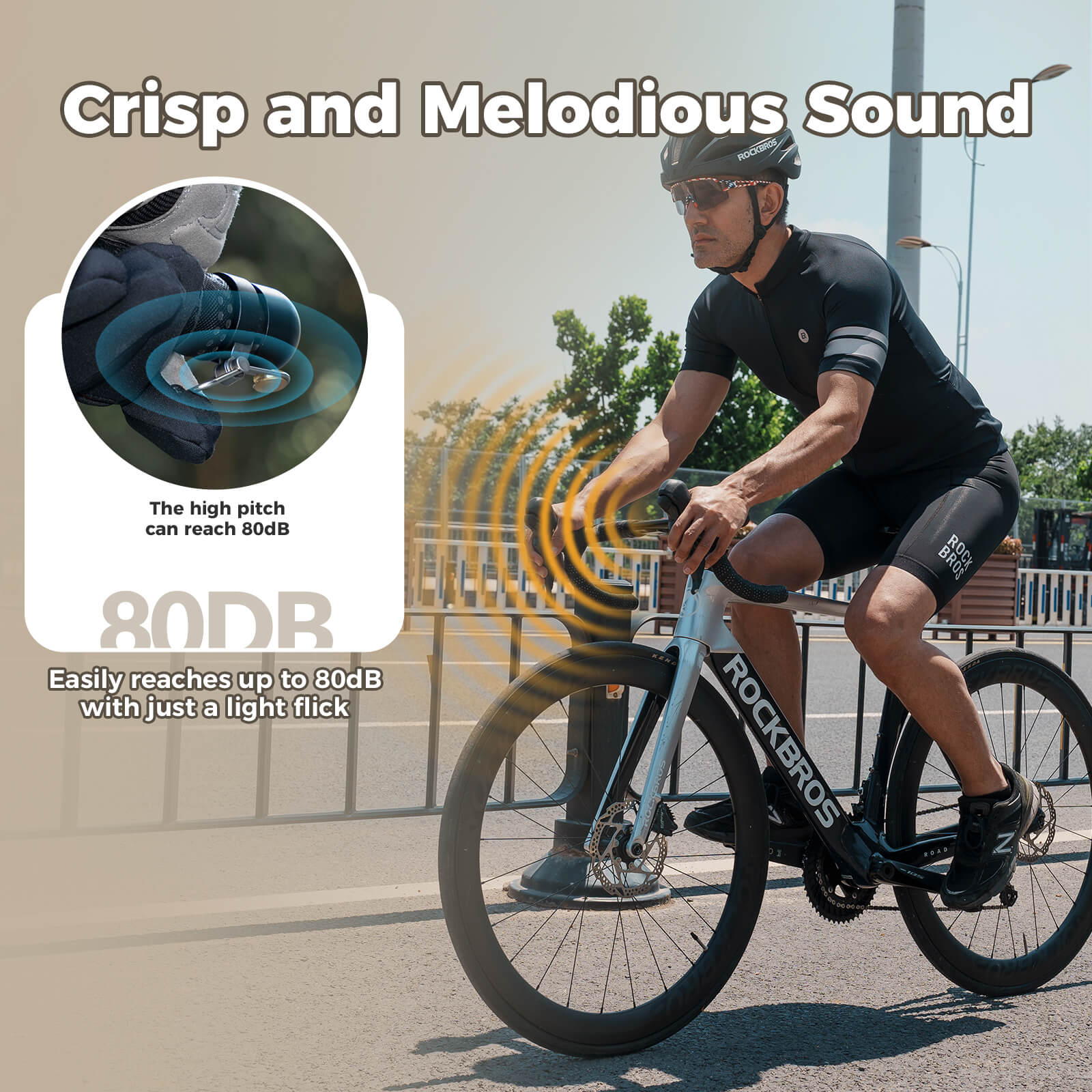 ROCKBROS Road Bike Bell Handlebar Plug ¨C Smart, Compact & Loud! #Color_Titanium