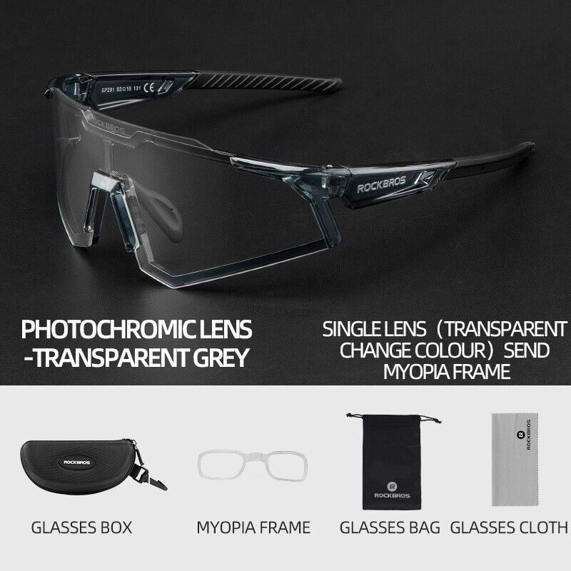 ROCKBROS Photochromic Goggle Cycling Sunglasses Sport Road Mountain Bike Glasses
#Style_Green Photochromic