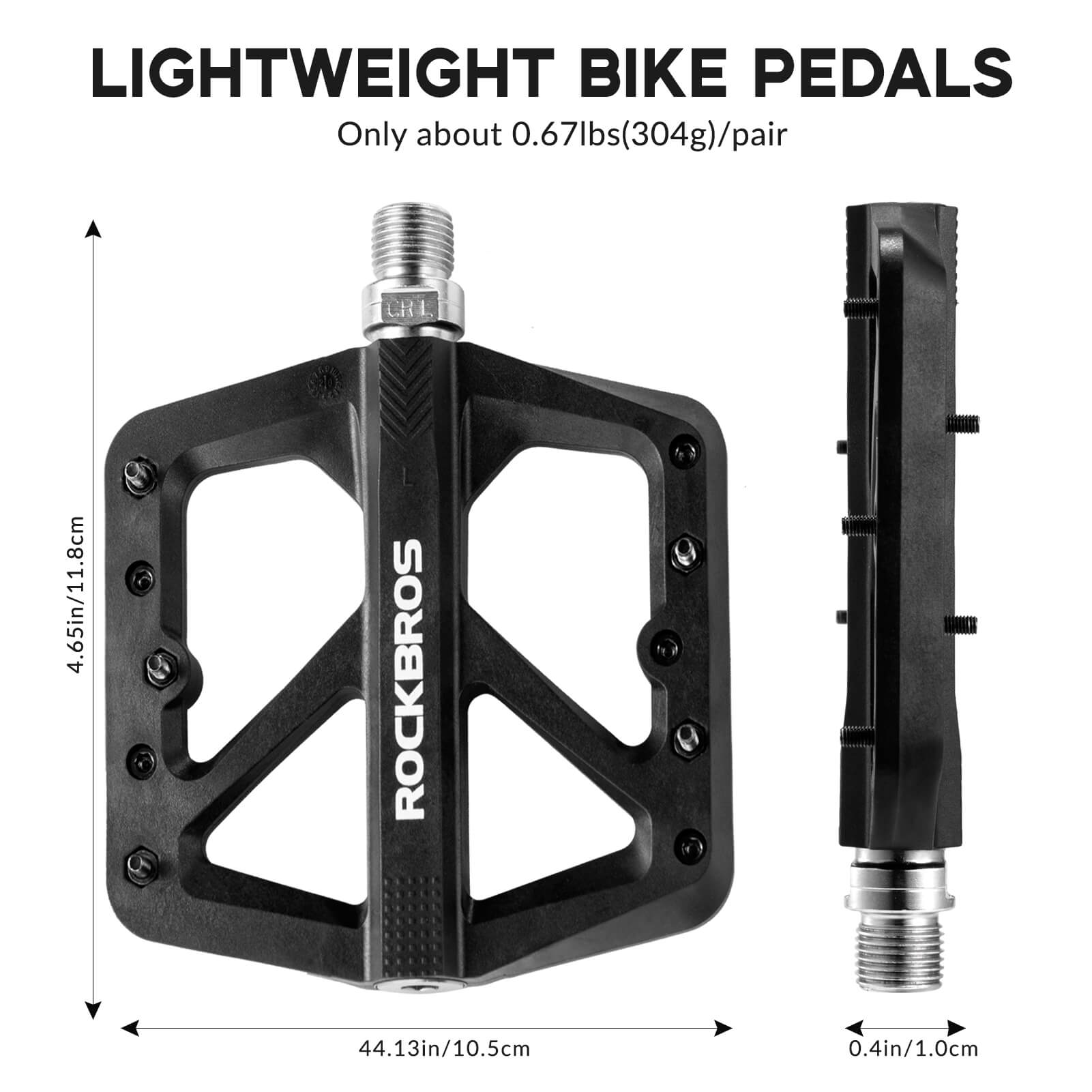 Wide platform composite pedals for comfortable long rides.
#color_black