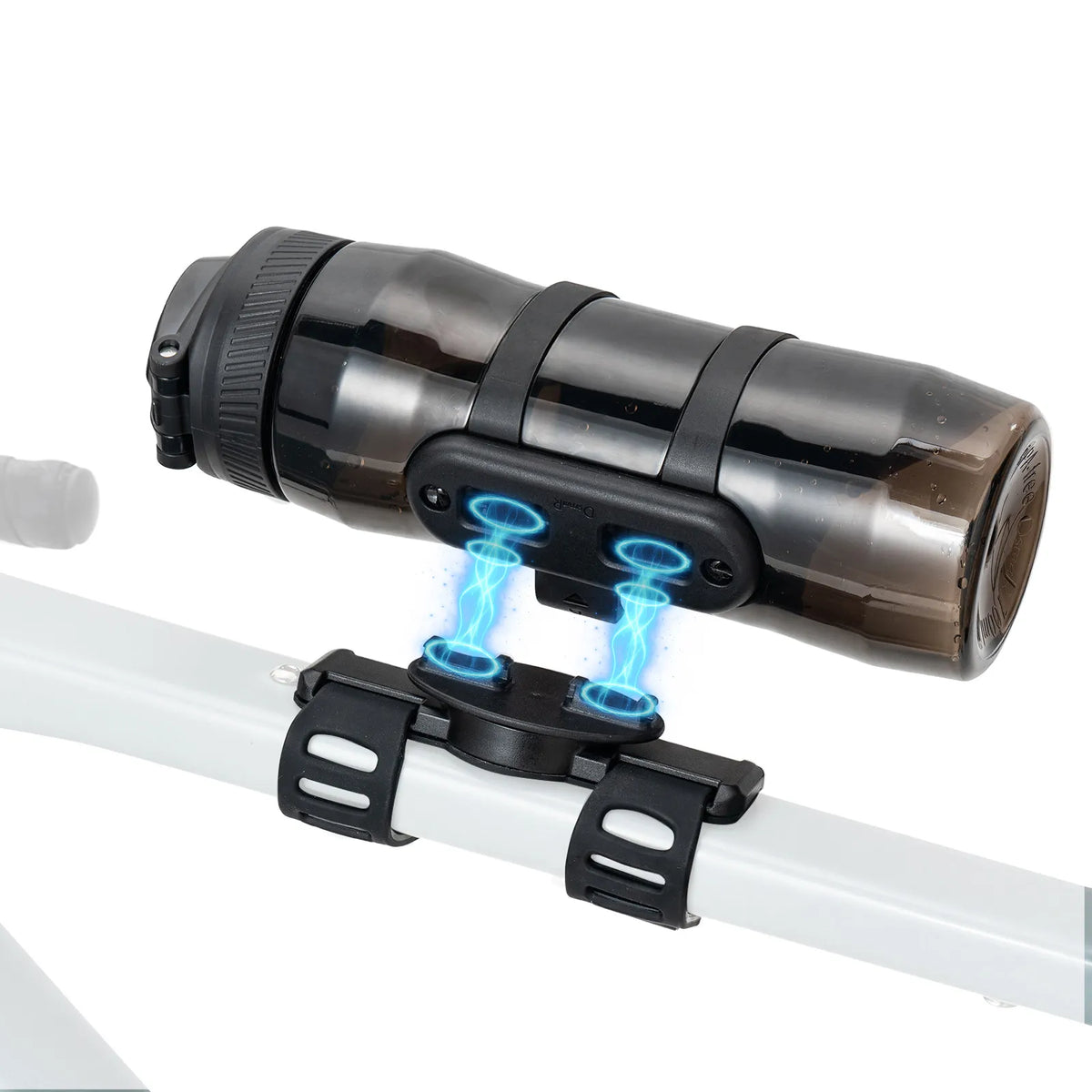 Insulated cycling water bottle with magnetic quick-release attachment
