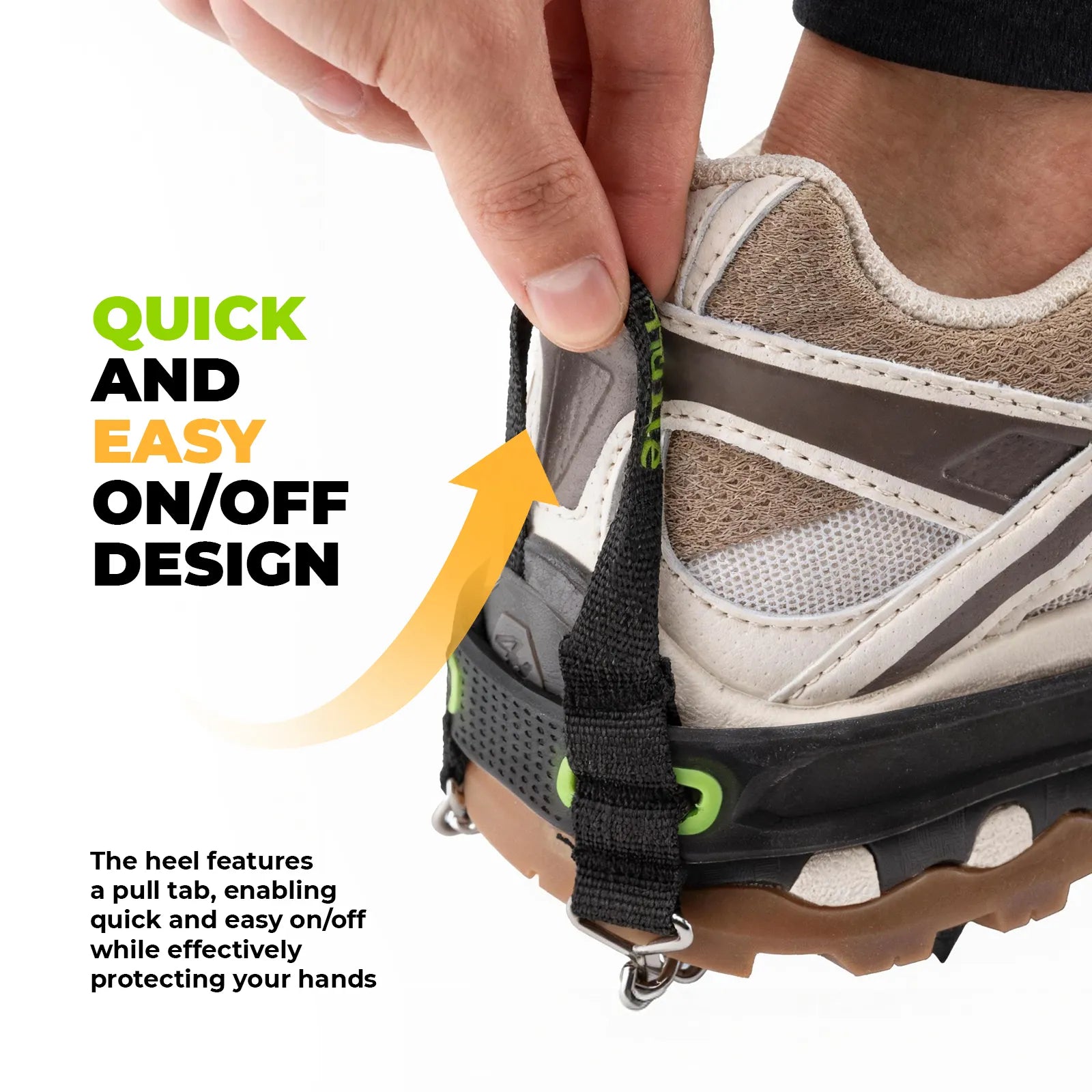 qunature 22-spike stainless steel ice crampons and anti-slip shoe traction cleats for boots