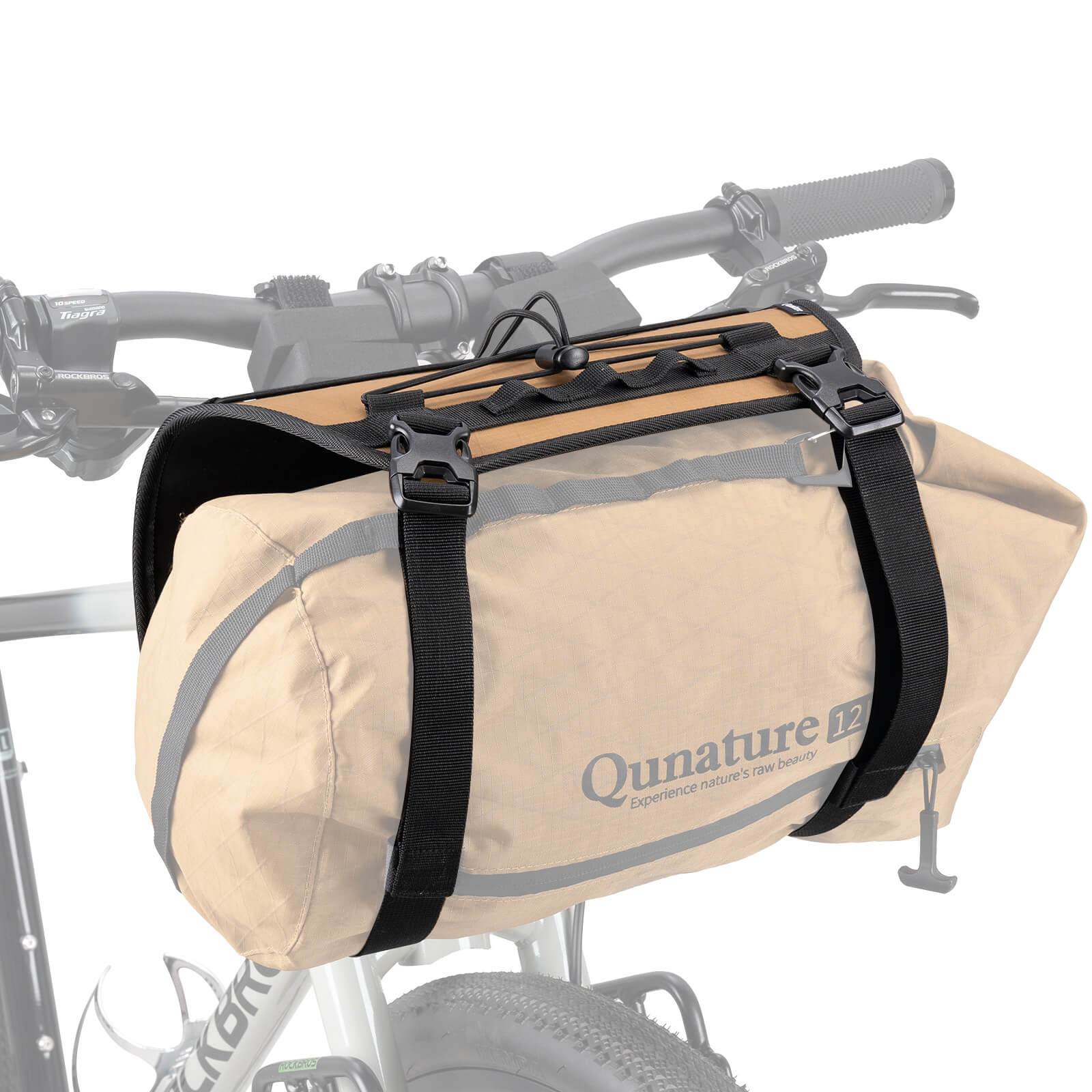 Qunature bikepacking handlebar bag extension rack
#color_khaki