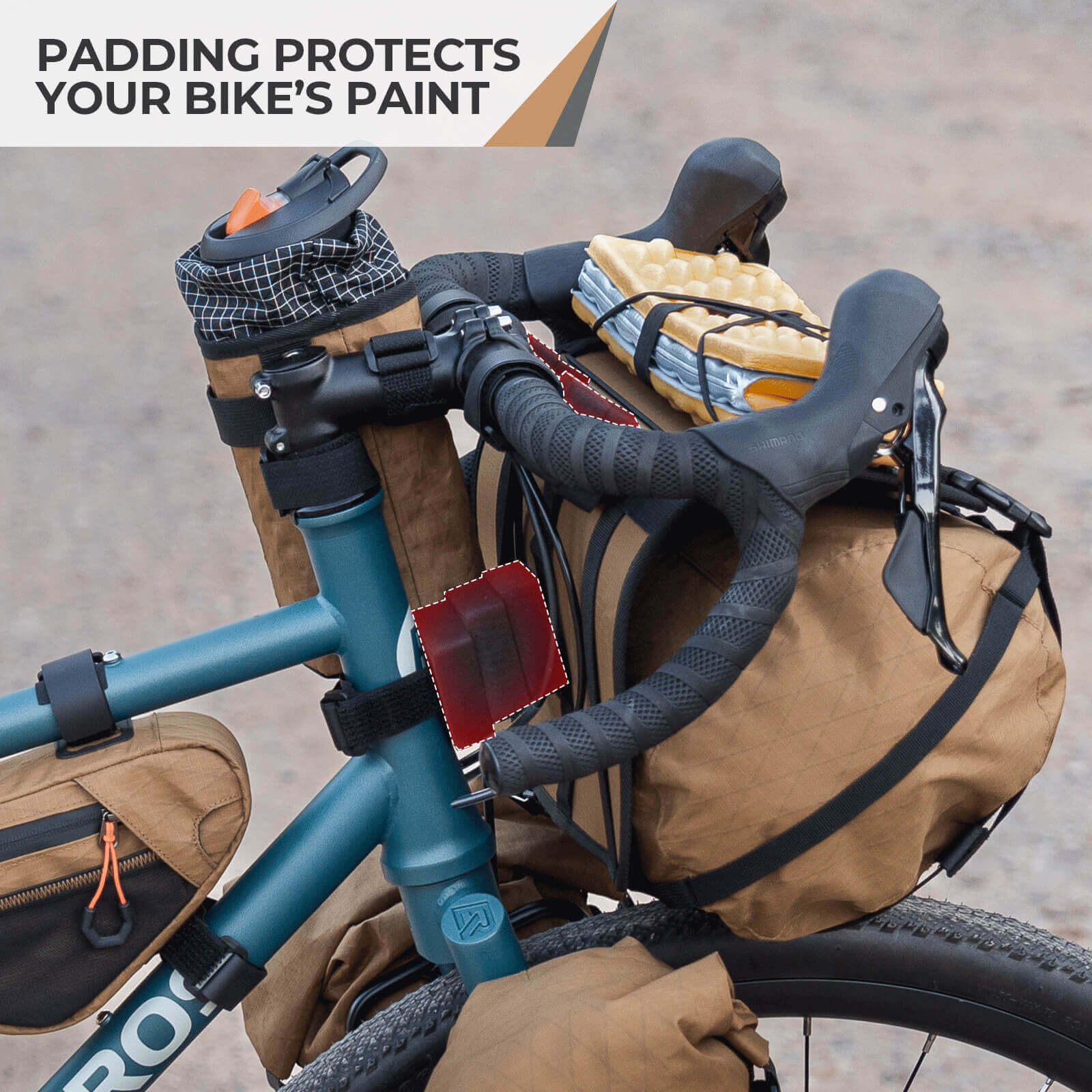 Qunature bikepacking handlebar bag extension rack
#color_khaki