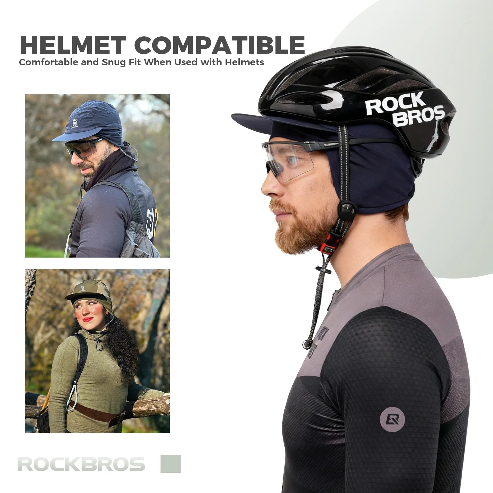 Qunature windproof fleece winter cycling hat with ear flaps for ultimate warmth.
#color_navy