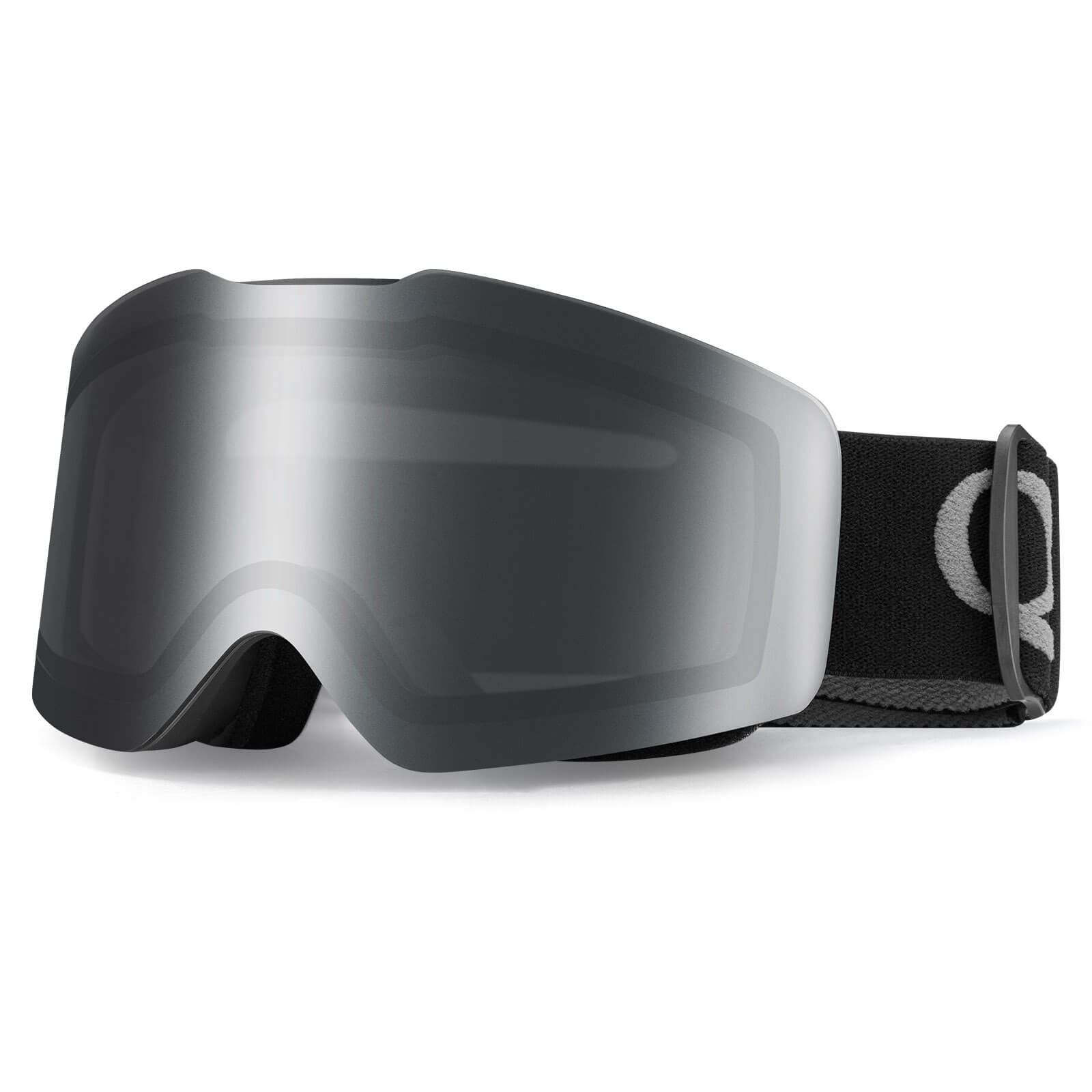 QUNATURE frameless anti-fog ski goggles for adult skiing and snowboarding.
#color_black