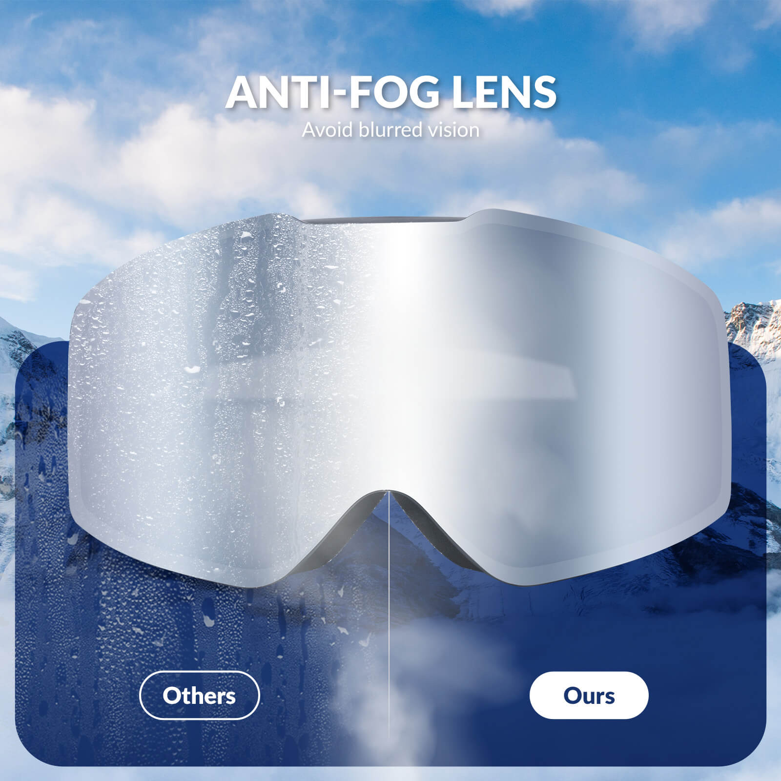 QUNATURE frameless anti-fog ski goggles for adult skiing and snowboarding.
#color_black