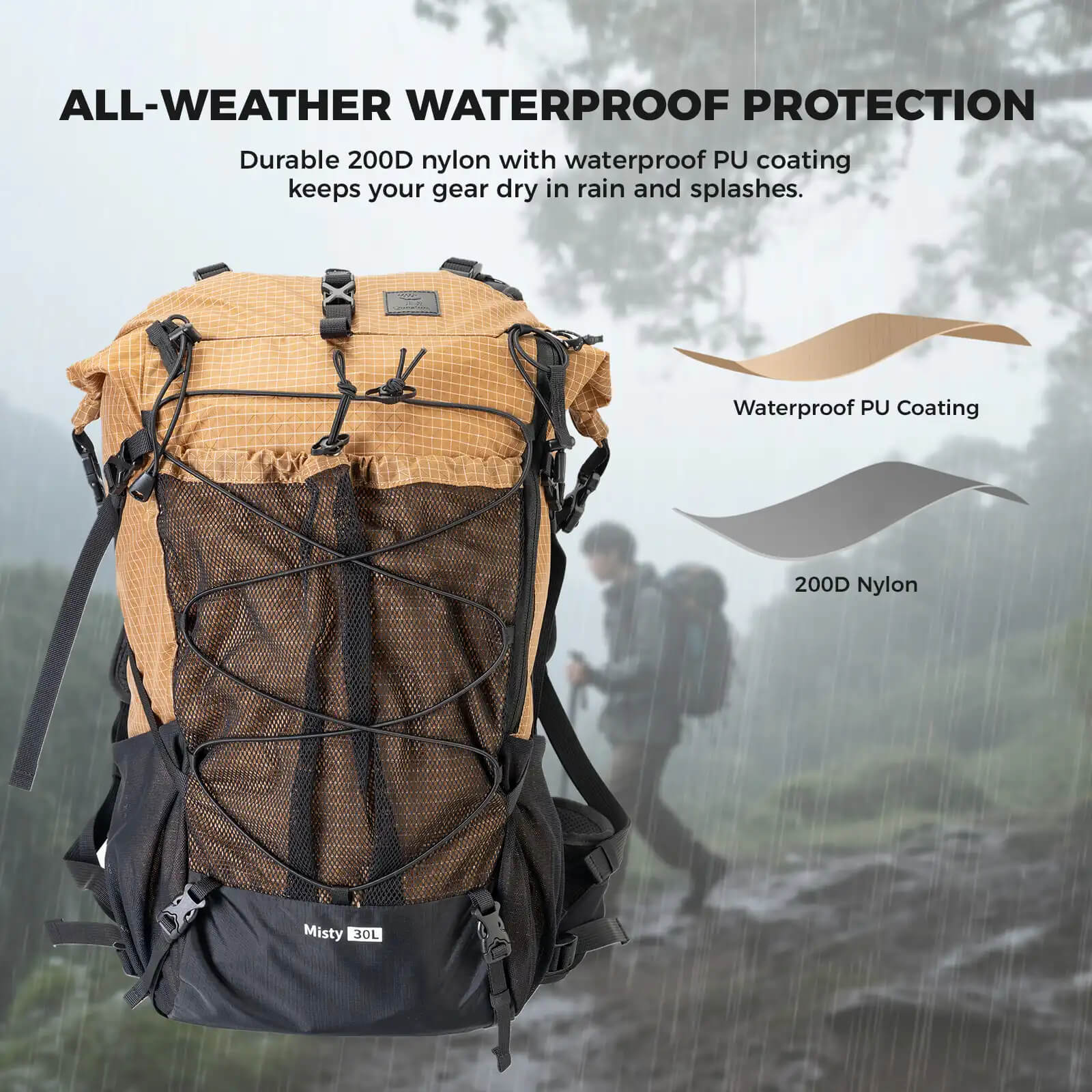 Qunature lightweight 30–35l outdoor backpack for hiking and camping.
#color_black