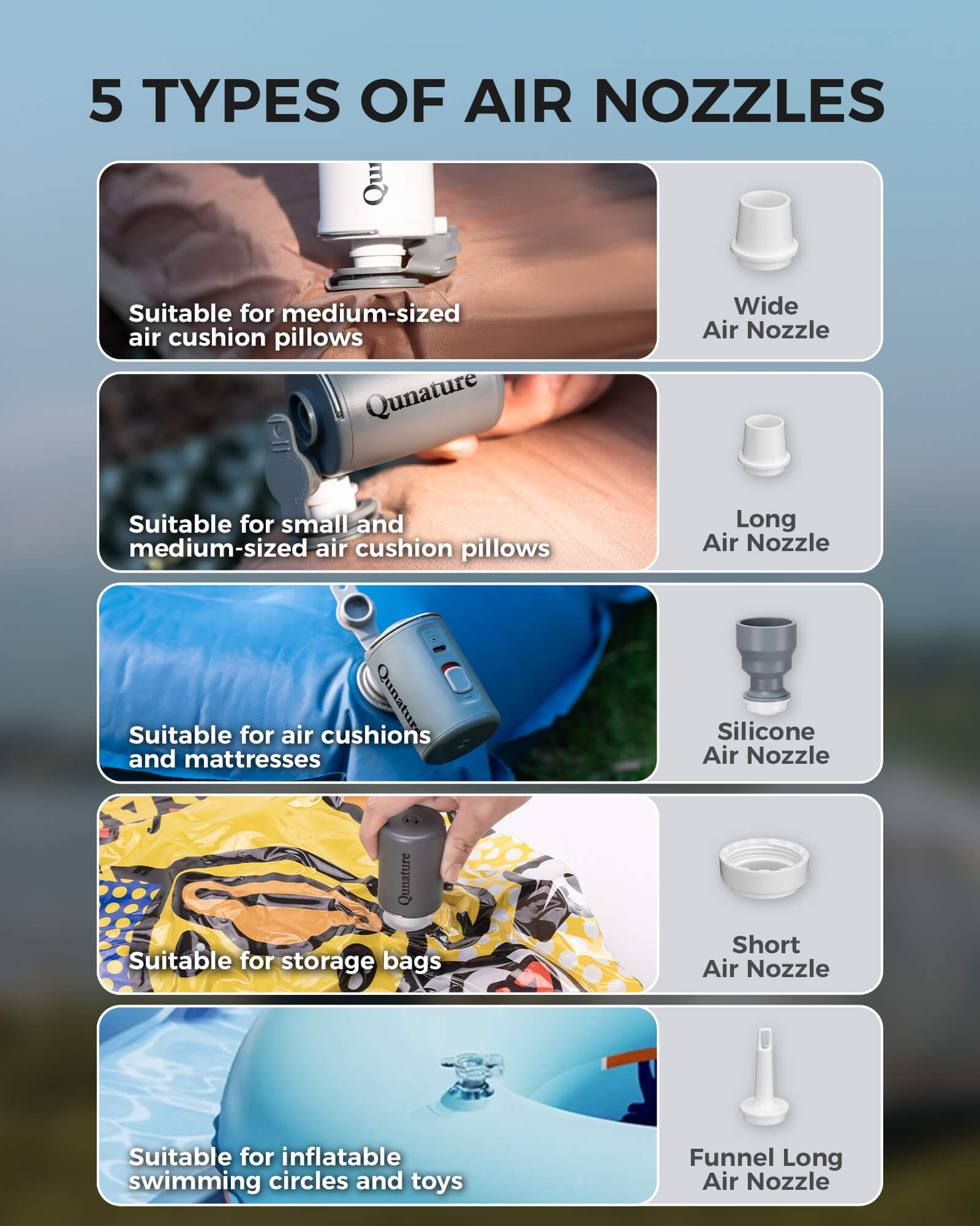 Qunature portable 2-in-1 air pump for inflatable mattress.
#color_grey