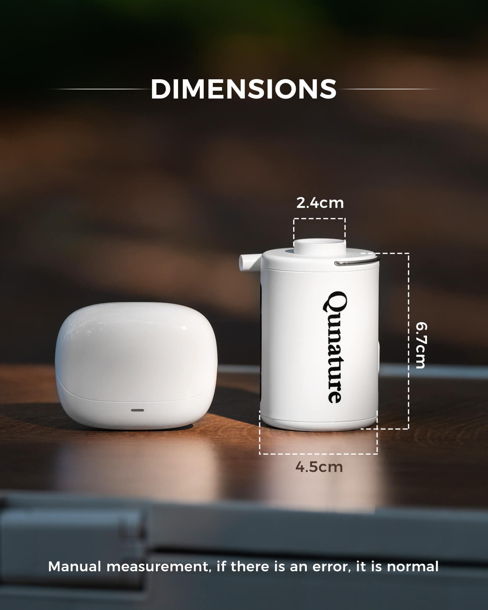 Qunature portable 2-in-1 air pump for inflatable mattress.
#color_white