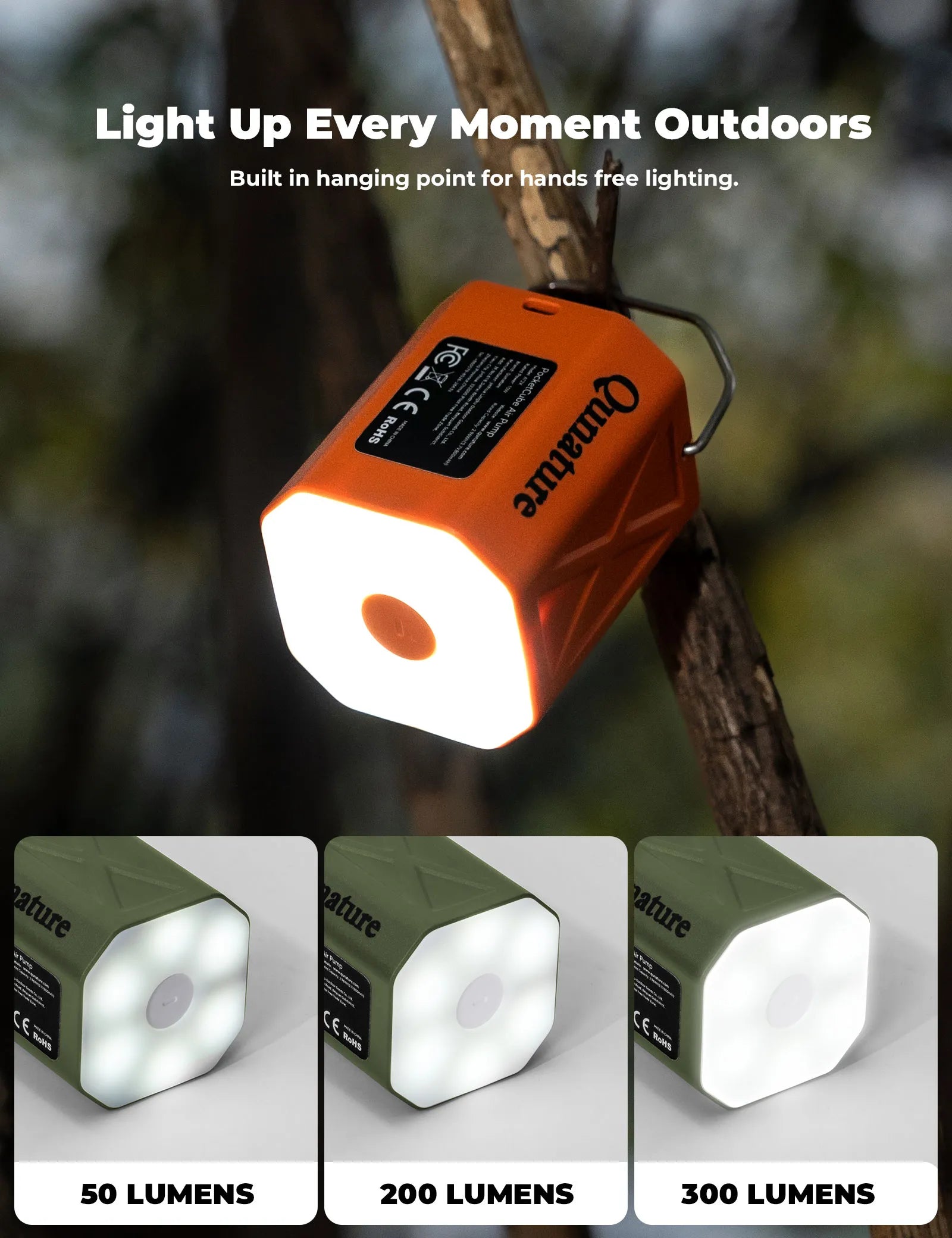 qunature 800mAh mini electric bike pump for fast road bike tire inflation during outdoor cycling.
#color_orange