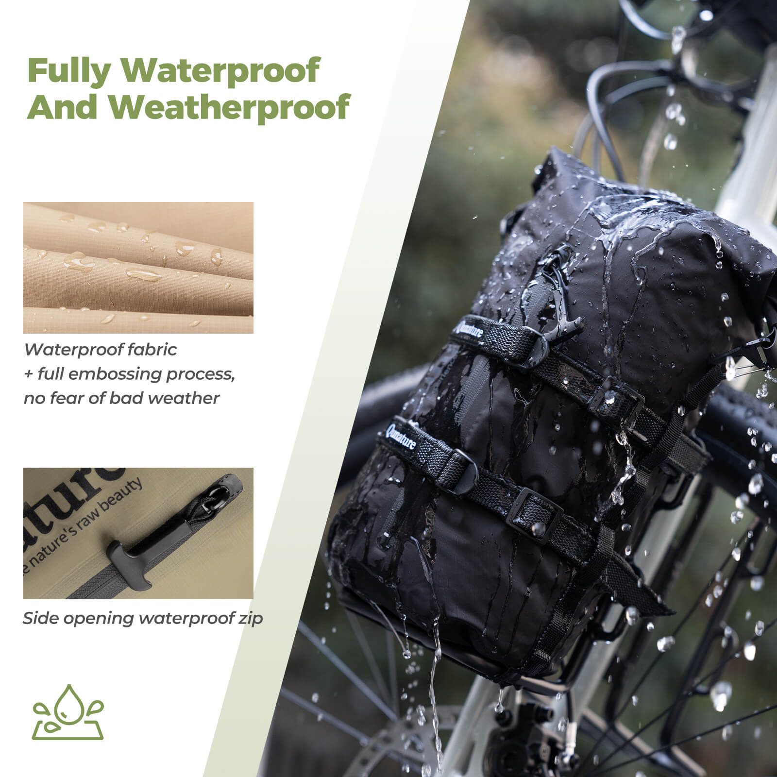 Qunature Waterproof Compression Sack 3L-12L for Camping and Bikepacking
#color_black
#size_3L