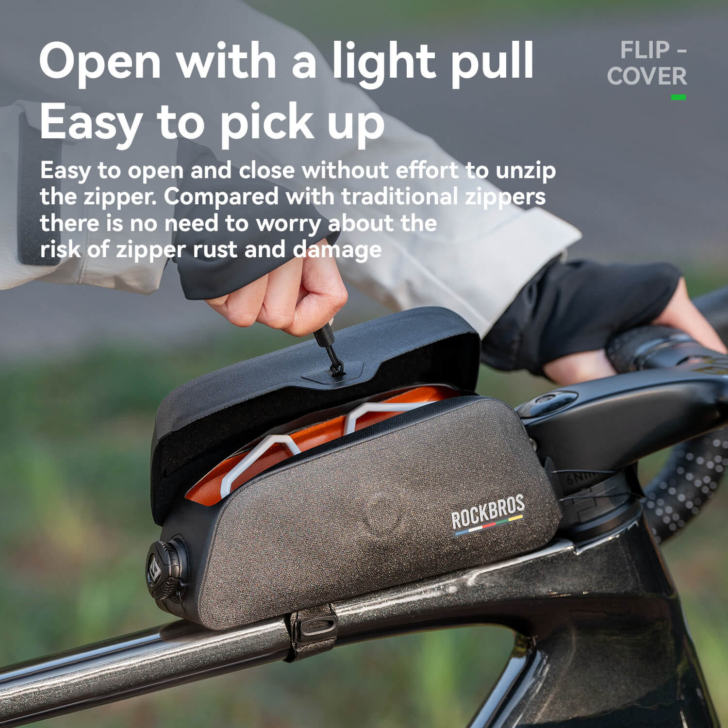 Road to Sky waterproof magnetic bike frame bag, 0.6L to 0.9L capacity
#size_0.9L