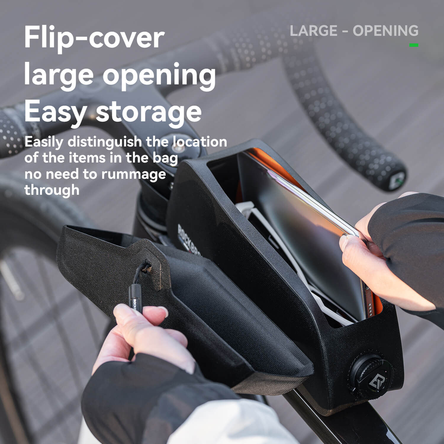 Road to Sky waterproof magnetic bike frame bag, 0.6L to 0.9L capacity
#size_0.6L
