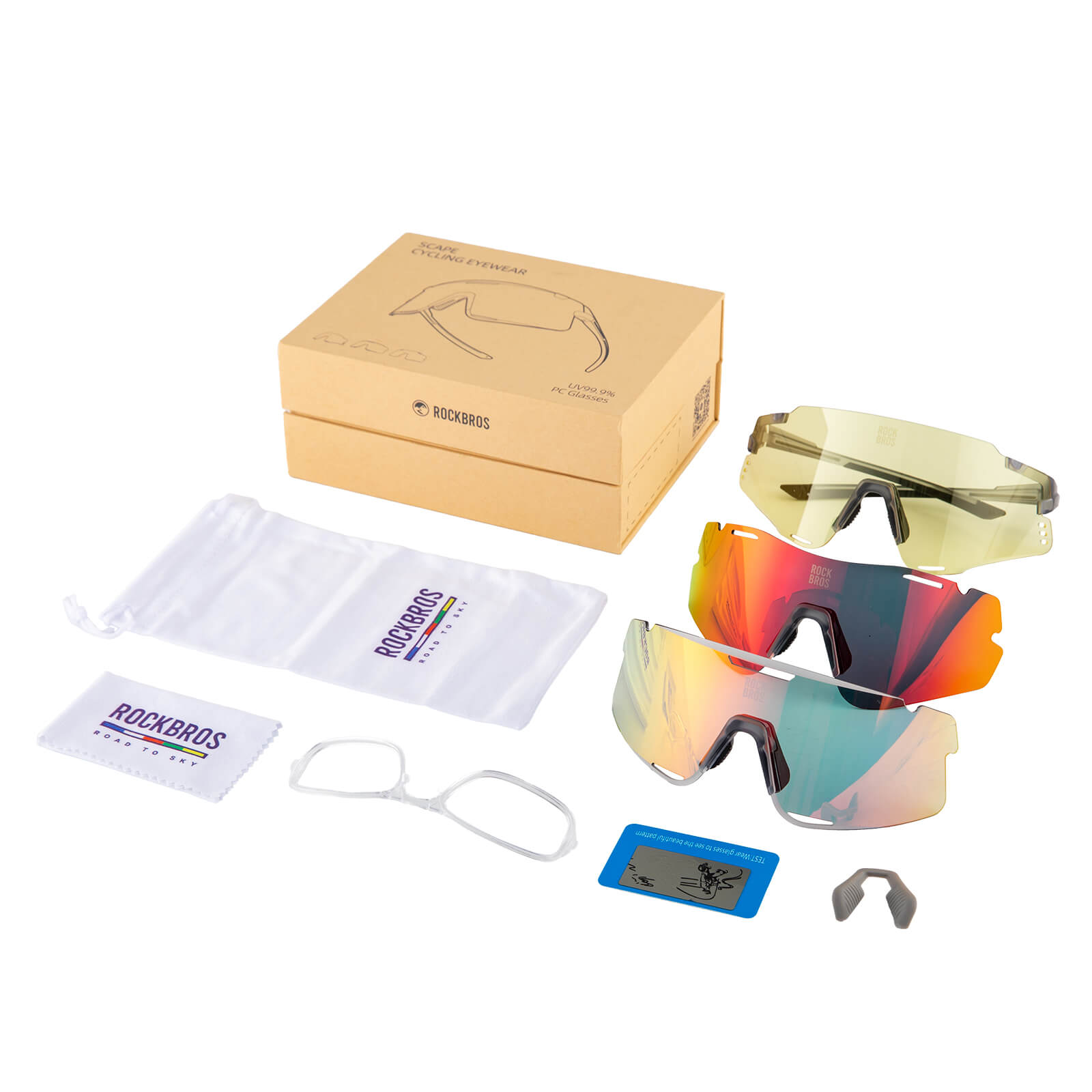 ROCKBROS Road to Sky Photochromatic Cycling Sunglasses - BOUNDLESS, offering advanced photochromic lenses, windproof and sandproof protection, and dynamic light adaptation for an enhanced cycling experience
#color_black