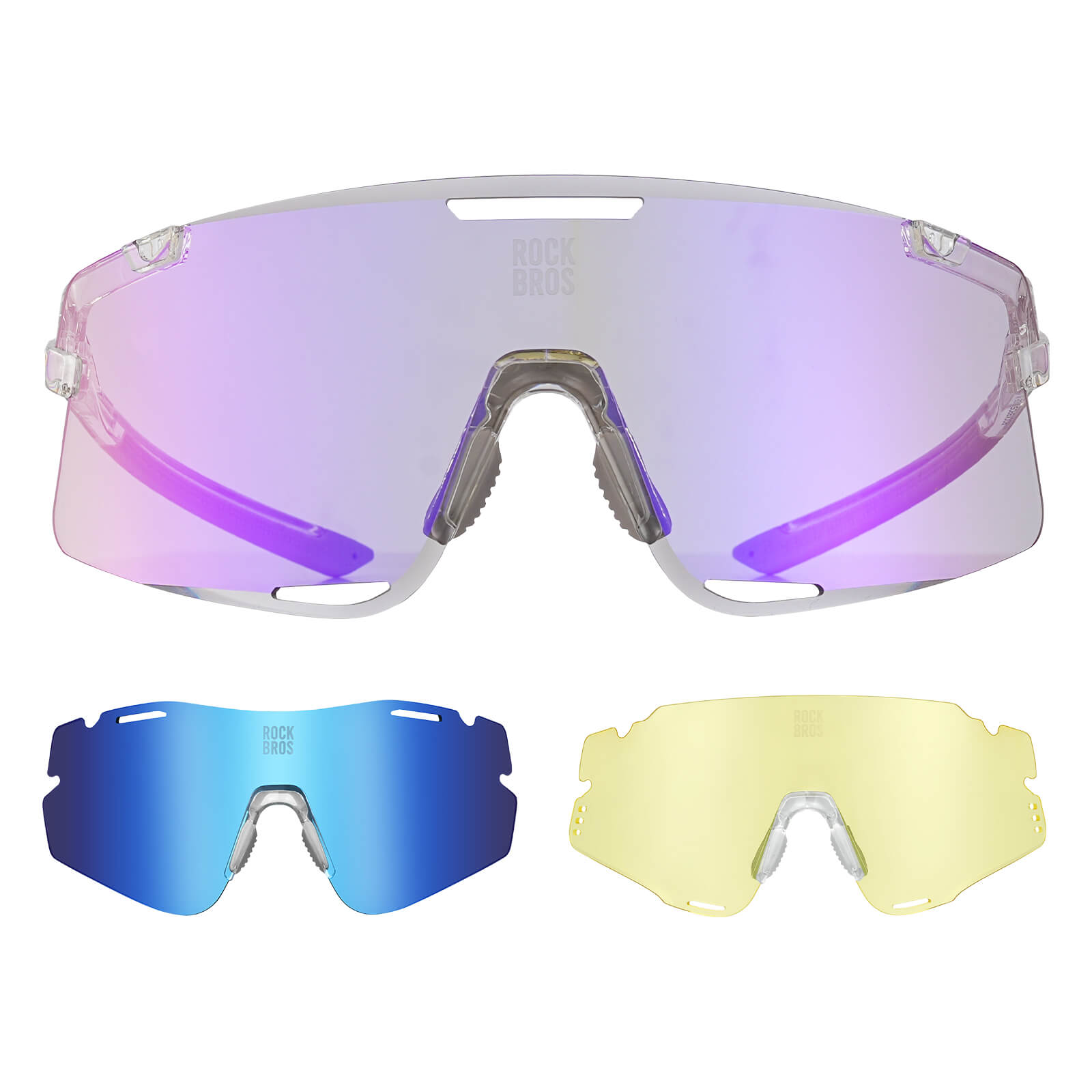 ROCKBROS Road to Sky Photochromatic Cycling Sunglasses - BOUNDLESS, offering advanced photochromic lenses, windproof and sandproof protection, and dynamic light adaptation for an enhanced cycling experience
#color_purple