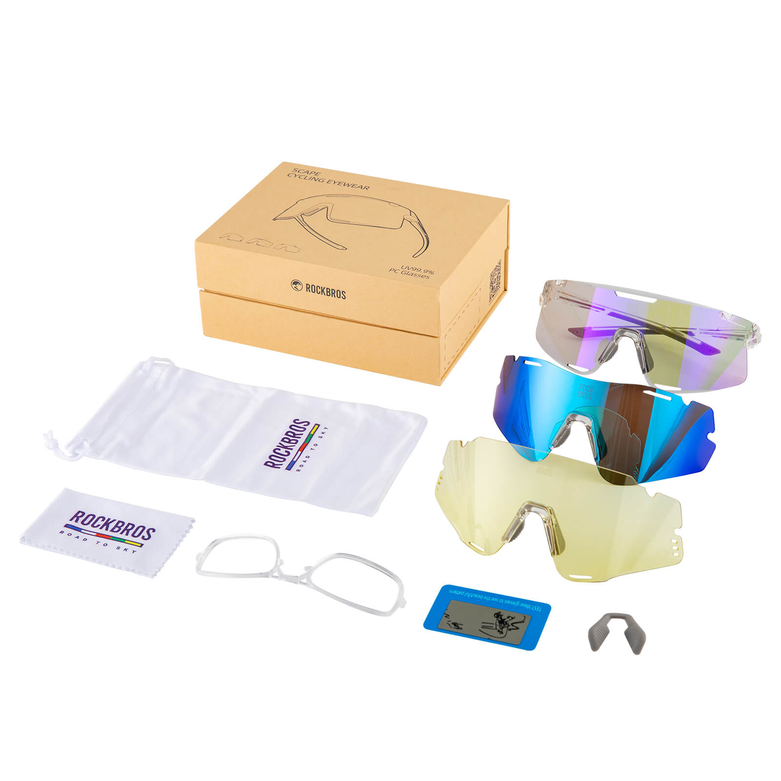 ROCKBROS Road to Sky Photochromatic Cycling Sunglasses - BOUNDLESS, offering advanced photochromic lenses, windproof and sandproof protection, and dynamic light adaptation for an enhanced cycling experience
#color_purple