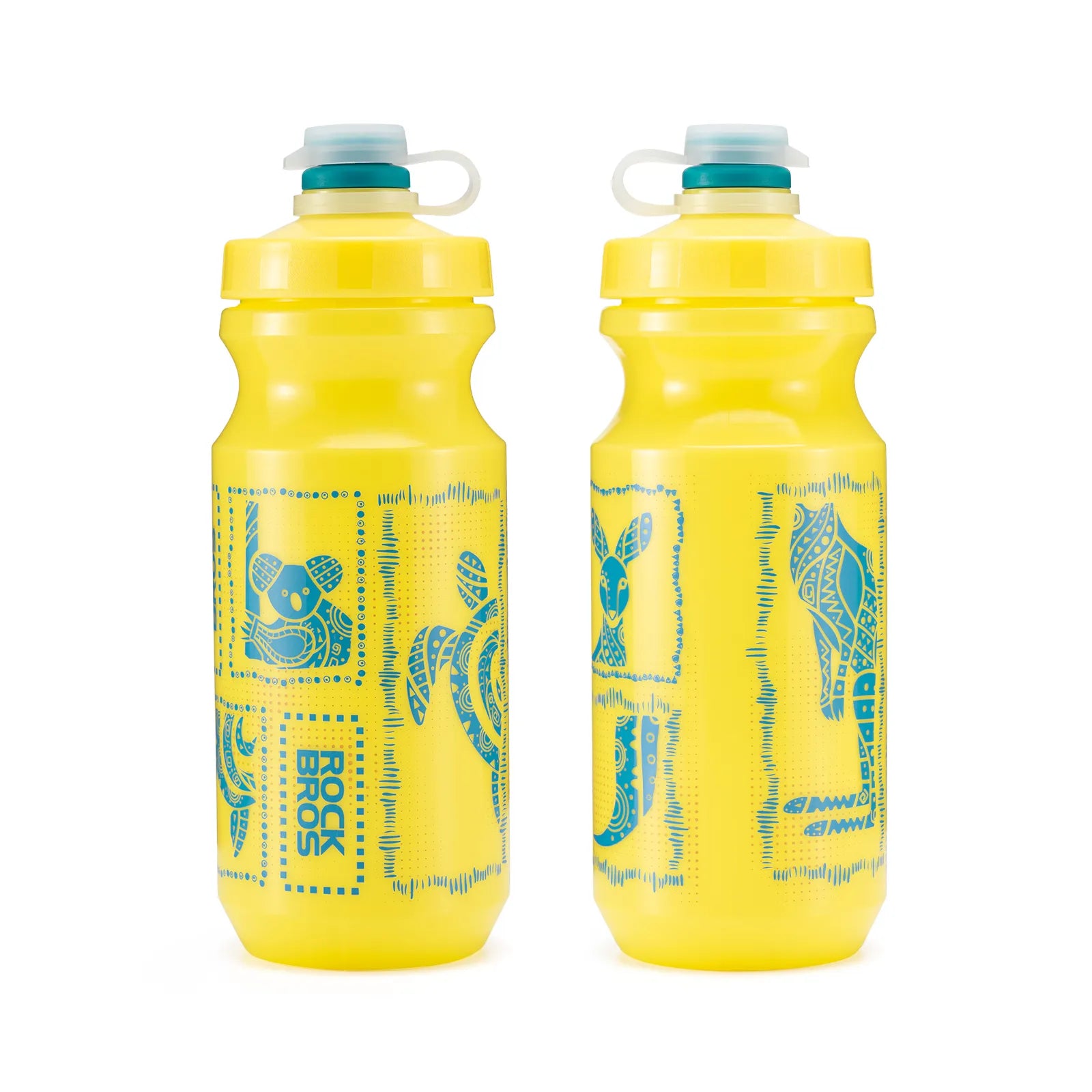ROCK Squeeze Cycling Bottle 600ml Australia Exclusive version mounted on a road bike frame.
#color_yellow