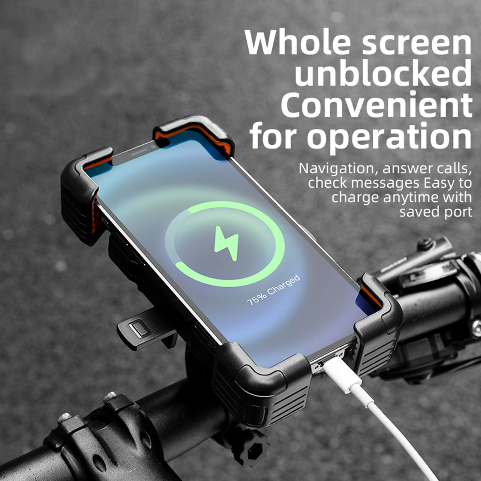 ROCKBROS 1s lock bike phone holder with quick-release secure mounting.
#option_rearview mirror
