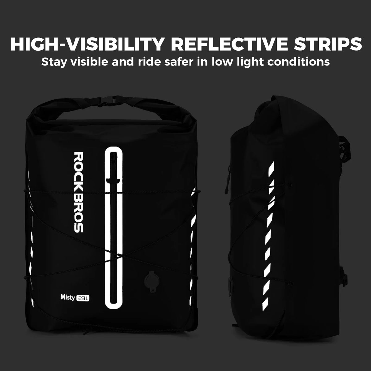 ROCKBROS 23L waterproof bike rear rack bag with vacuum compression.
#colour_white