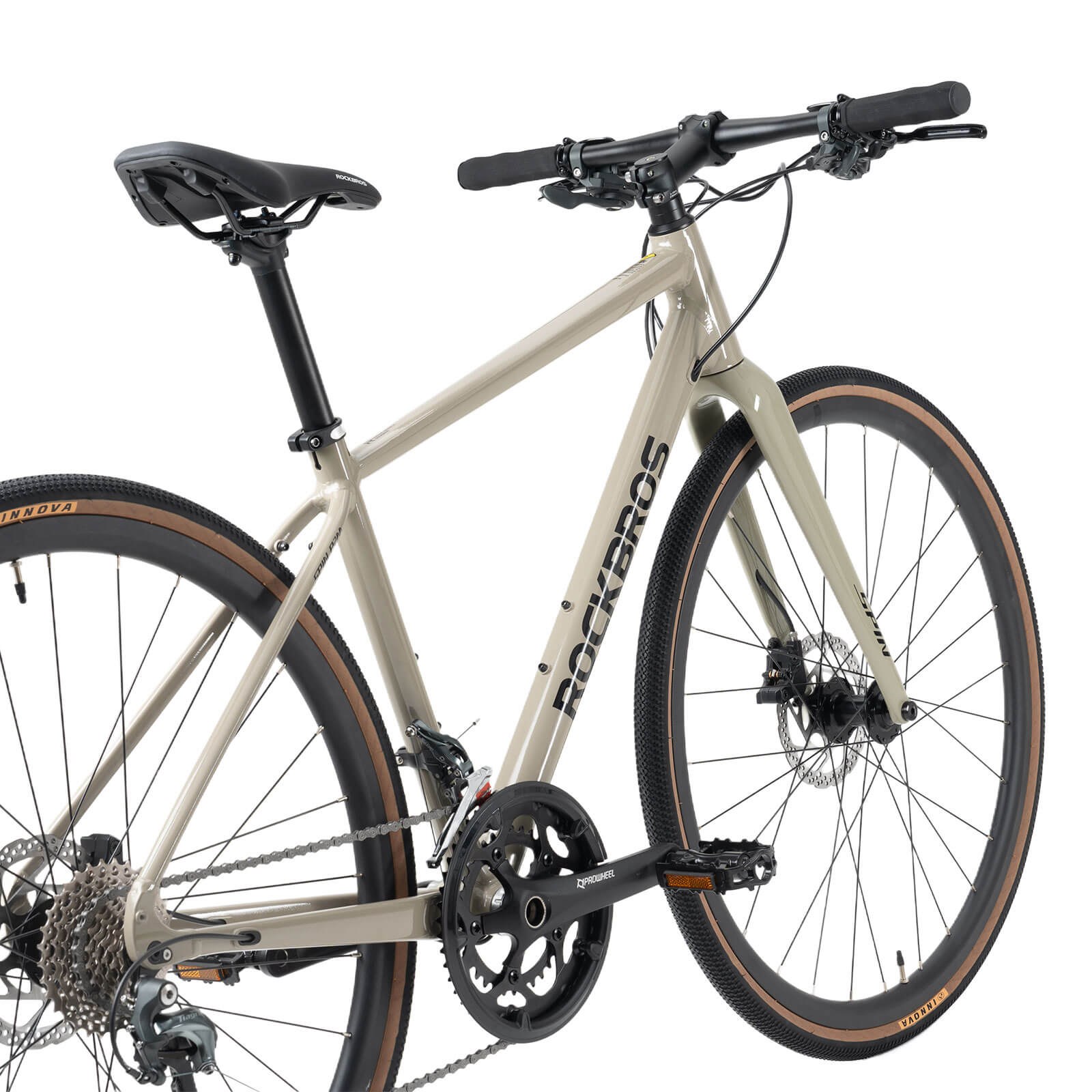 rockbros flat bar disc brake road bike for fitness cycling.
#color_Ceramic Secret Green