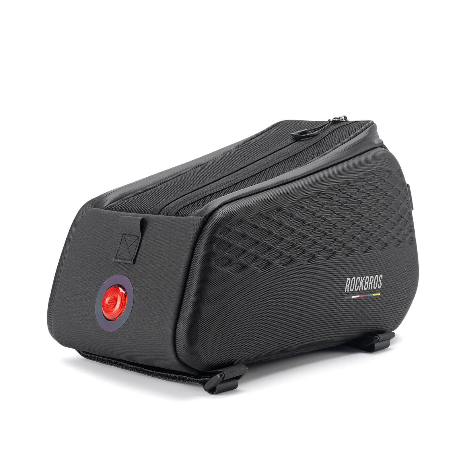 rockbros lockable bike rear rack bag with 3 digit combination lock and led taillight 7l cycling trunk bag for commuting touring and daily riding