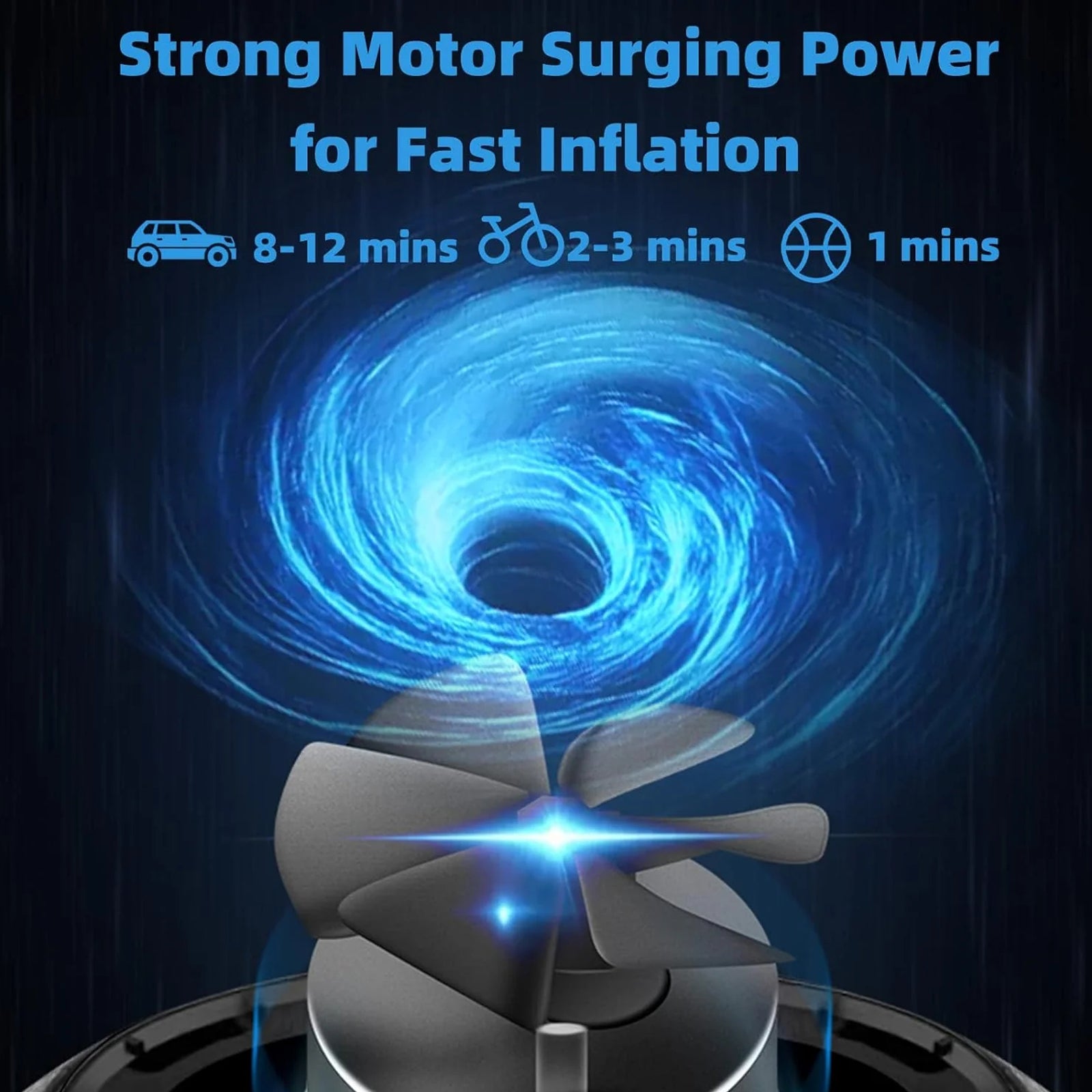 ROCKBROS A10 Portable Electric Bike Pump, 150PSI High Pressure Tire Inflator for Road and Mountain Bikes.