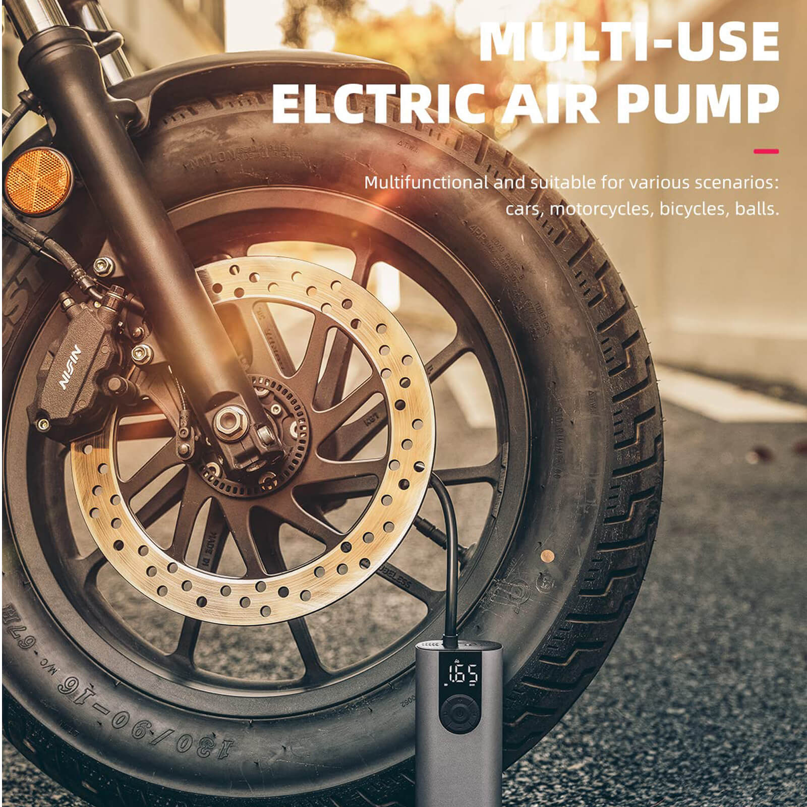 ROCKBROS A8 150PSI electric bike pump for road and mountain bikes