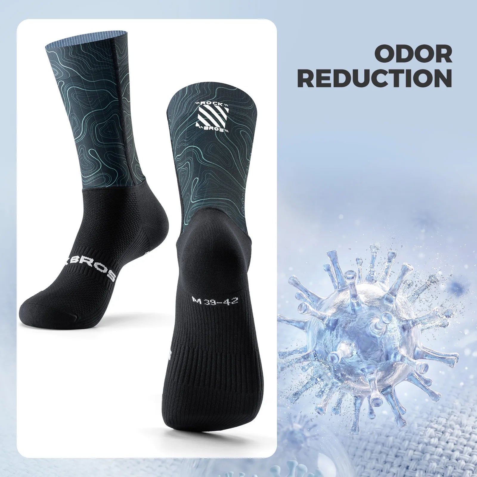 ROCKBROS Aero Compression Cycling Socks with Performance Fit and Aerodynamic Ribbed Texture.
#color_bud green