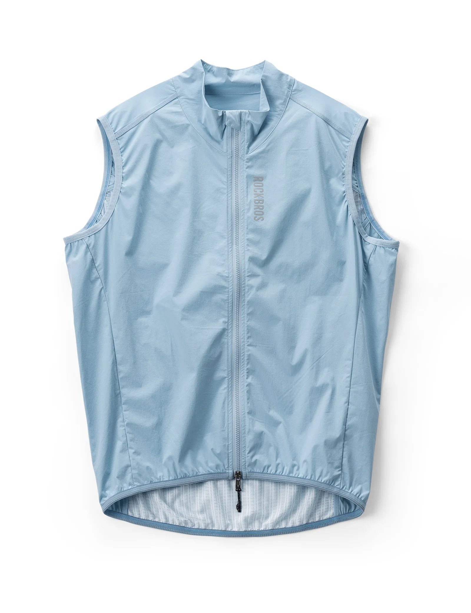 Rockbros AeroLite windproof cycling vest in black, unisex breathable sleeveless bike gilet front view.
#color_sky blue