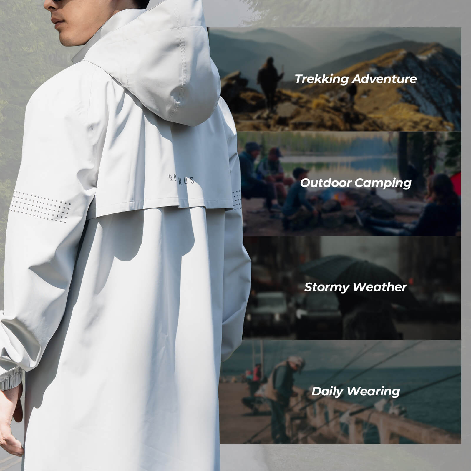 rockbros long cycling jacket for rain and wind protection
#color_black