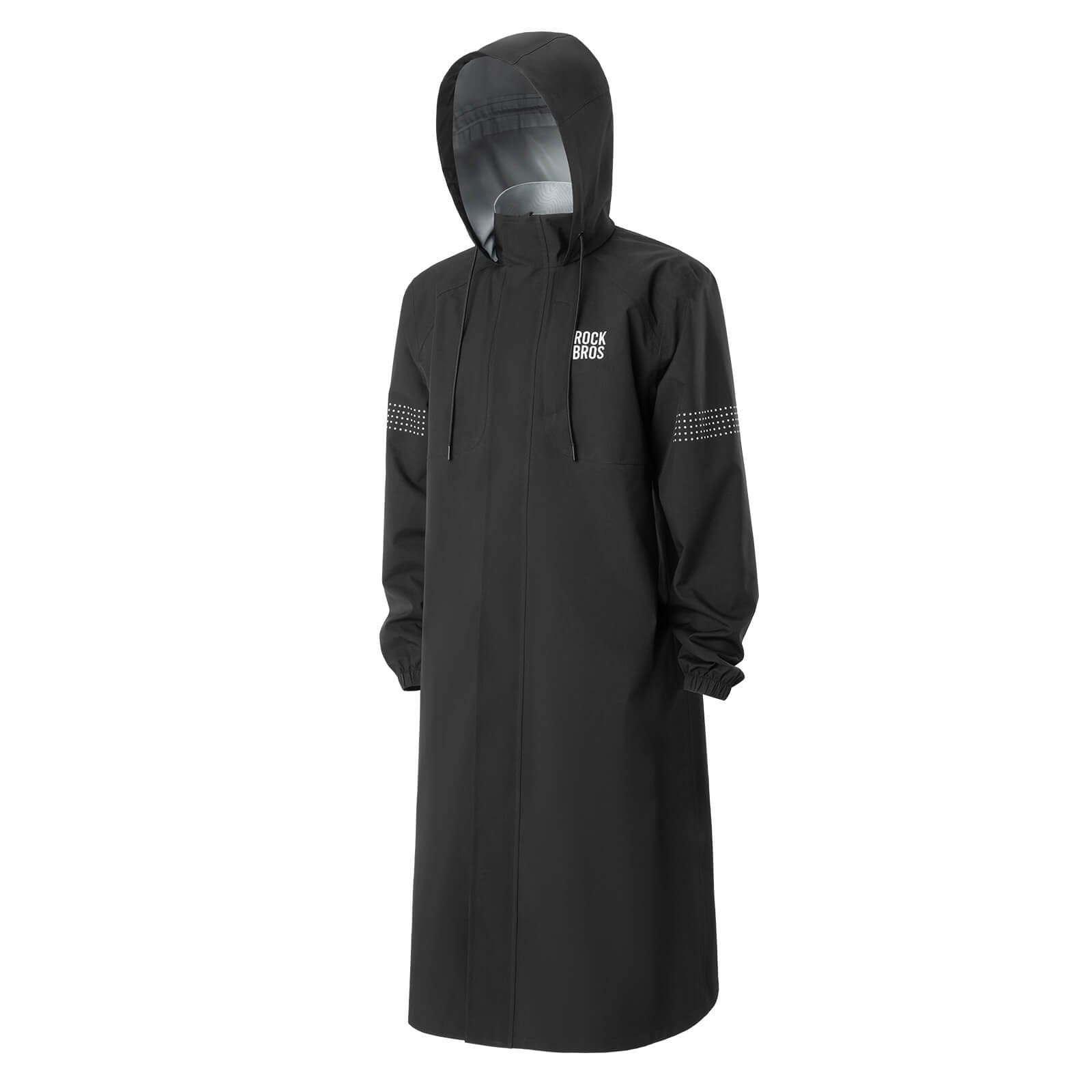 rockbros long cycling jacket for rain and wind protection
#color_black