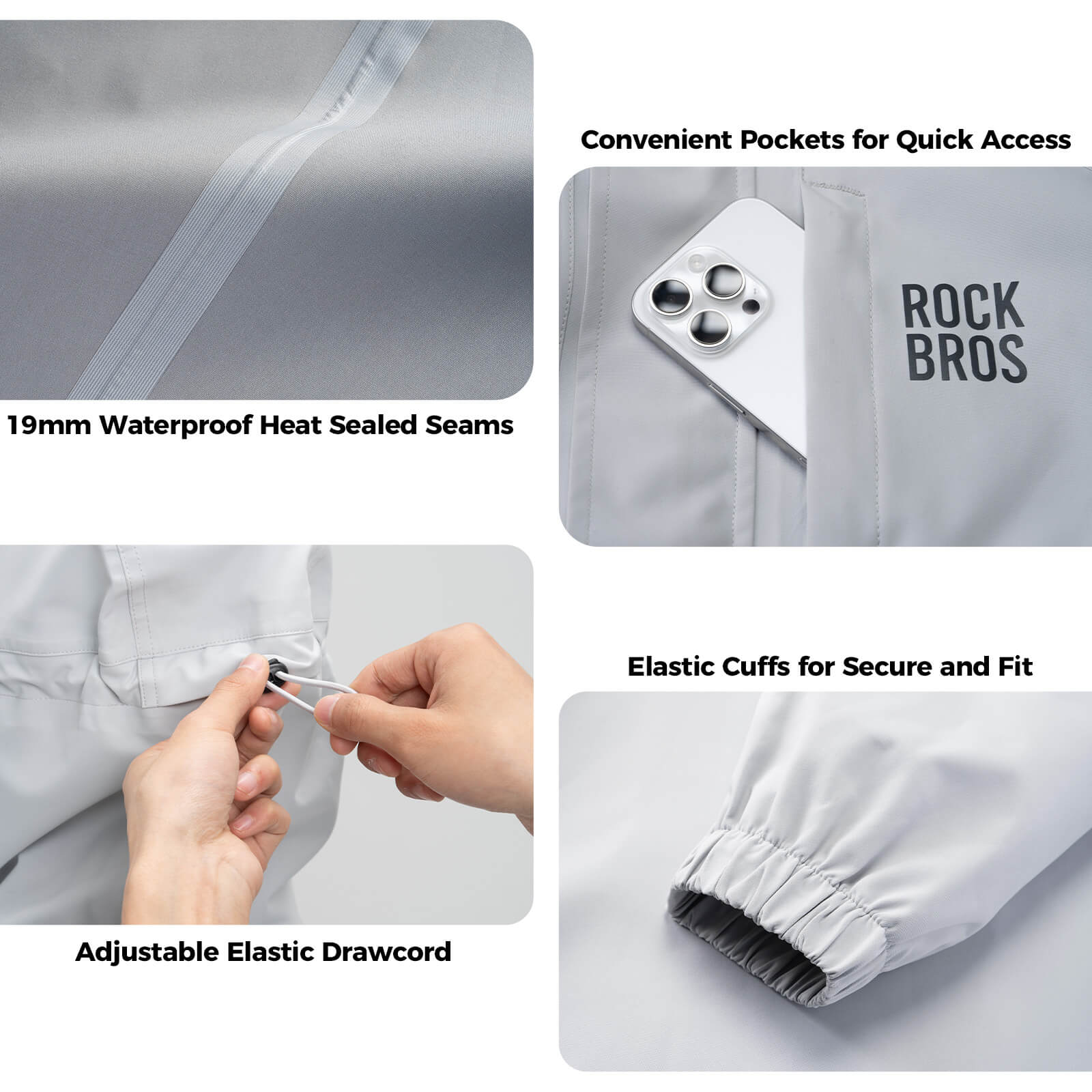 rockbros long cycling jacket for rain and wind protection
#color_greywhite