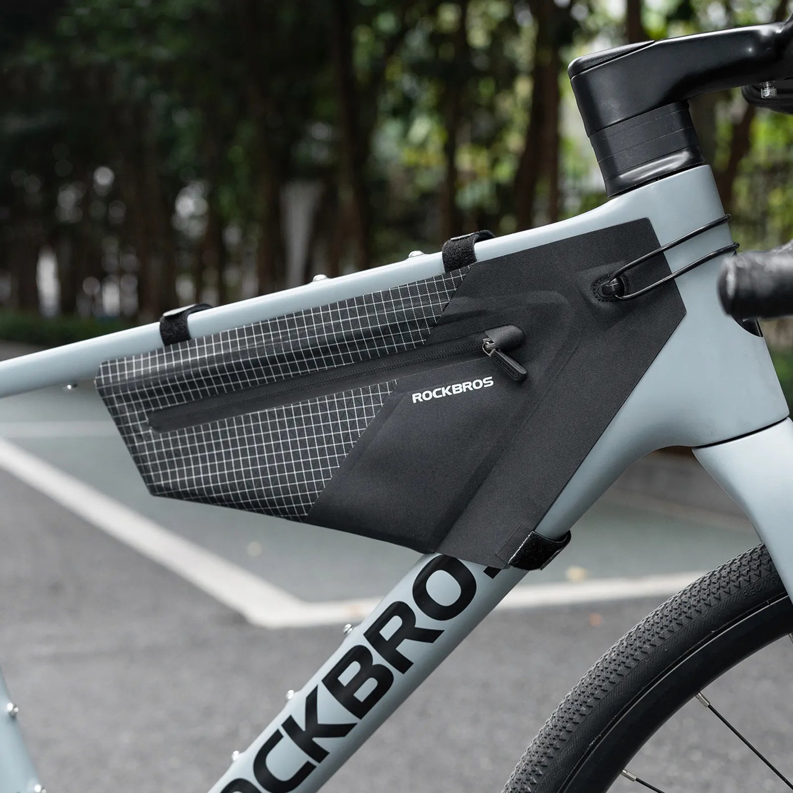 ROCKBROS Slim Waterproof Bike Frame Bag 1.7L Checkered Design AS-165