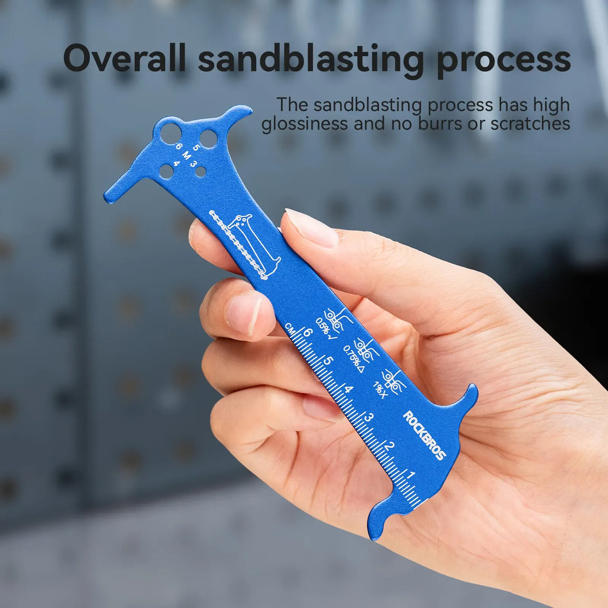 ROCKBROS bicycle chain wear checker tool for road and MTB bikes