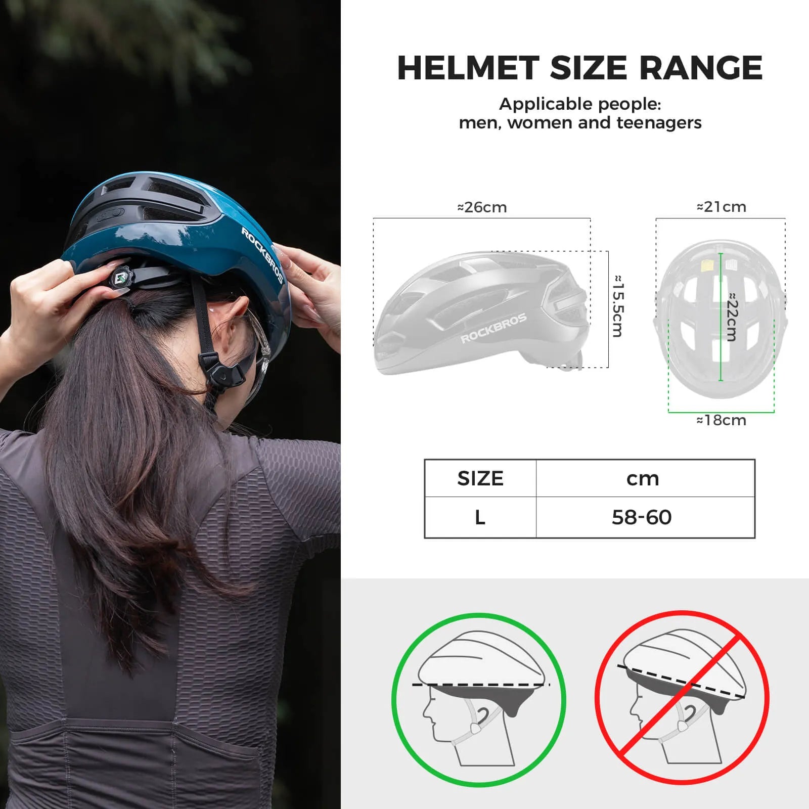 rockbros dual-light smart cycling helmet with remote control for safe night rides
#color_titanium