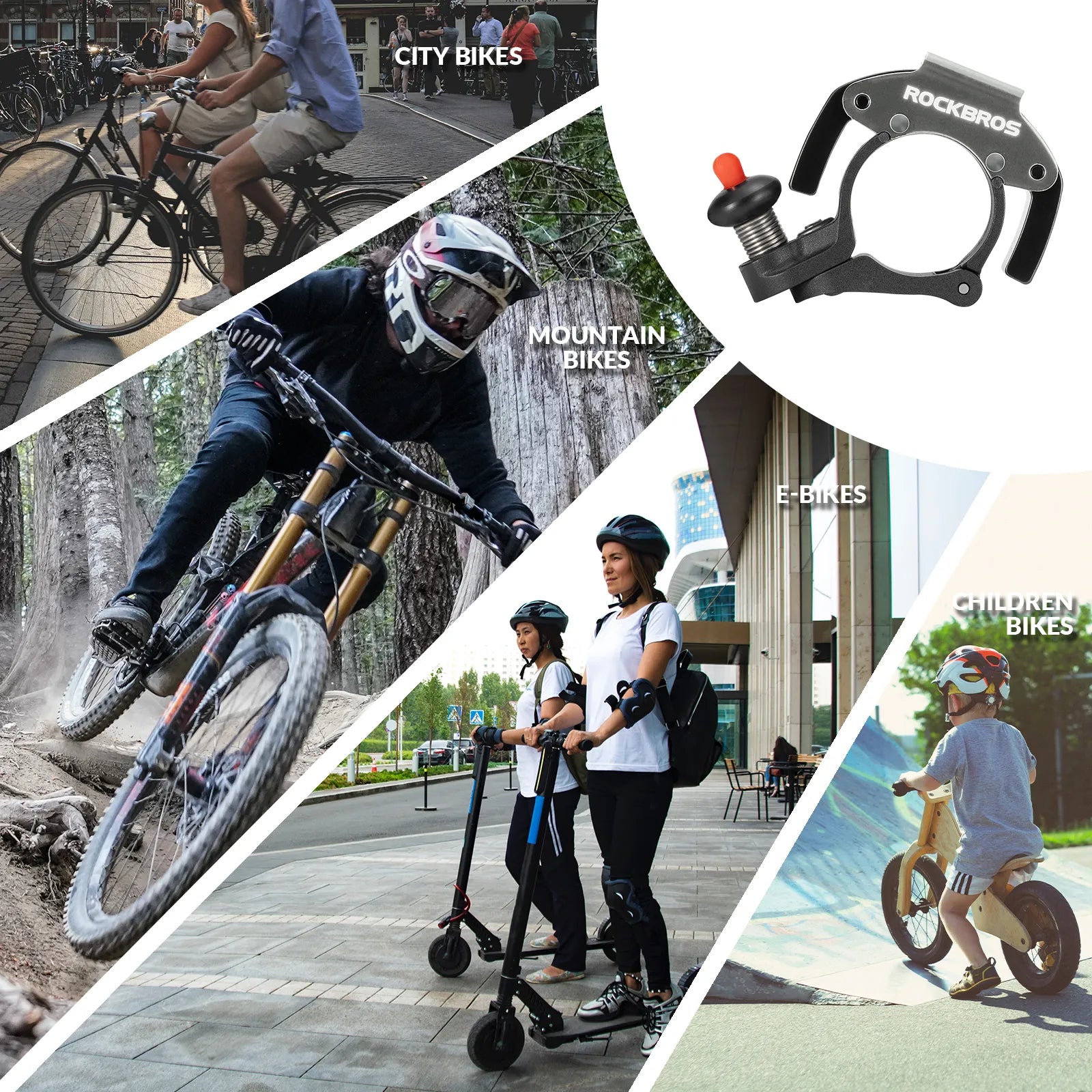 ROCKBROS C-Shape Mini Bike Bell in black, hidden bicycle bell for 22.2mm handlebars
#color_titanium