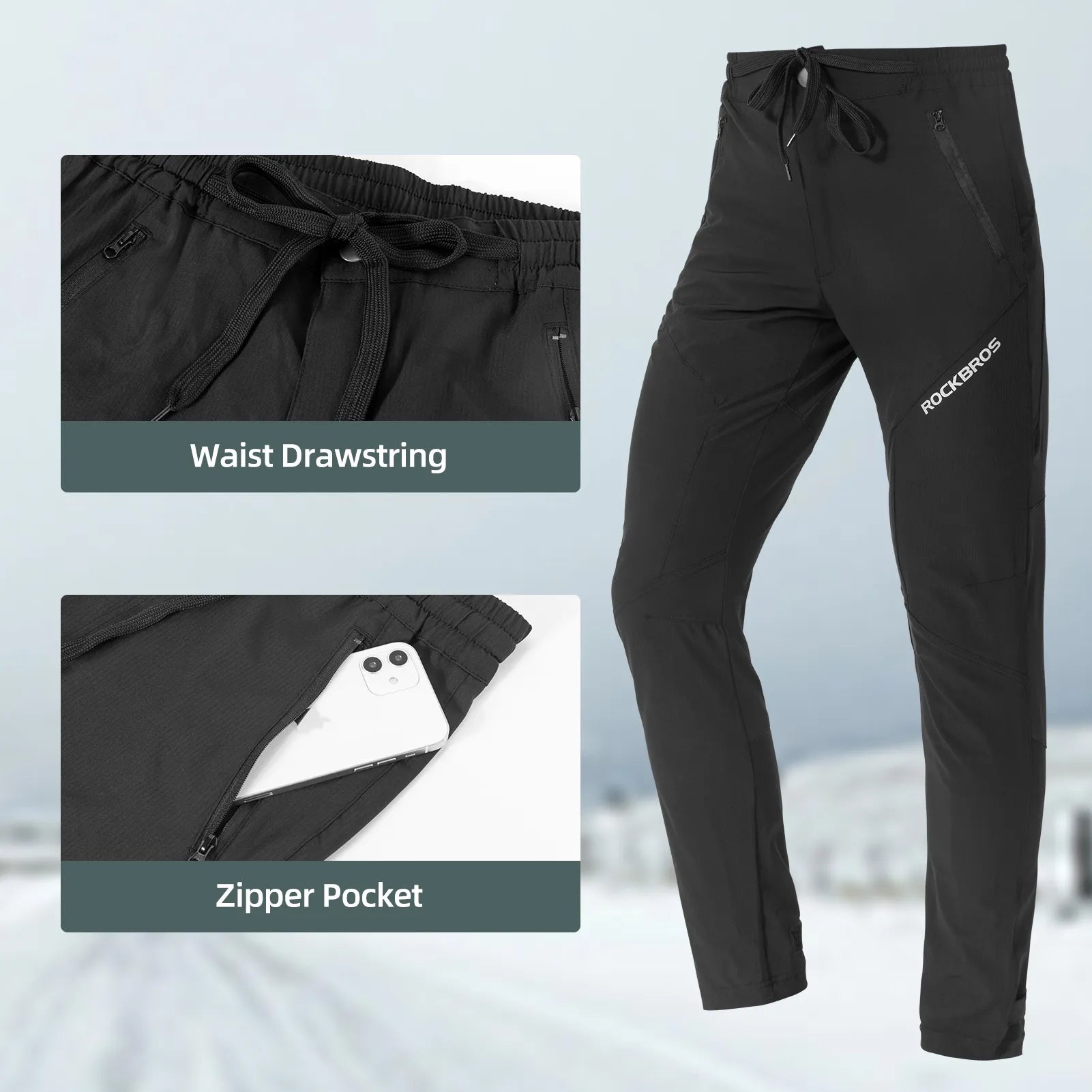 ROCKBROS casual cycling pants designed for breathable comfort and daily riding