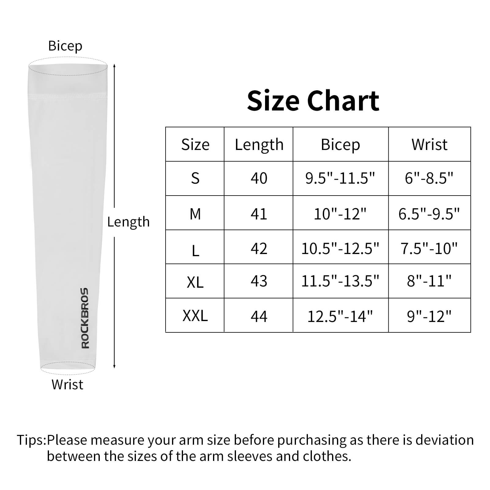 ROCKBROS arm sleeves designed for long-distance riding in hot weather.
#color_white