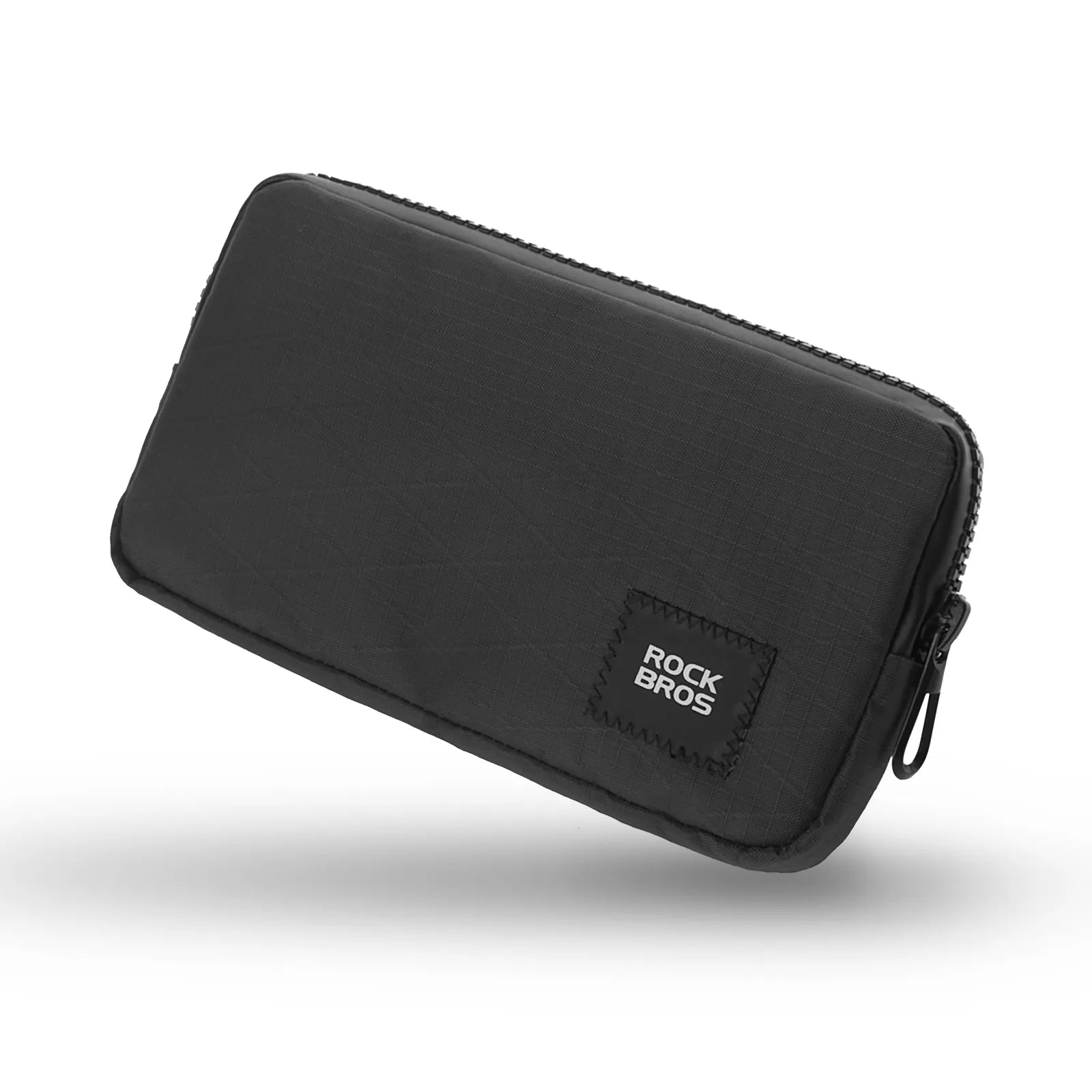 Rockbros 0.15L cycling essentials mini pouch in black, main front view.
#color_black