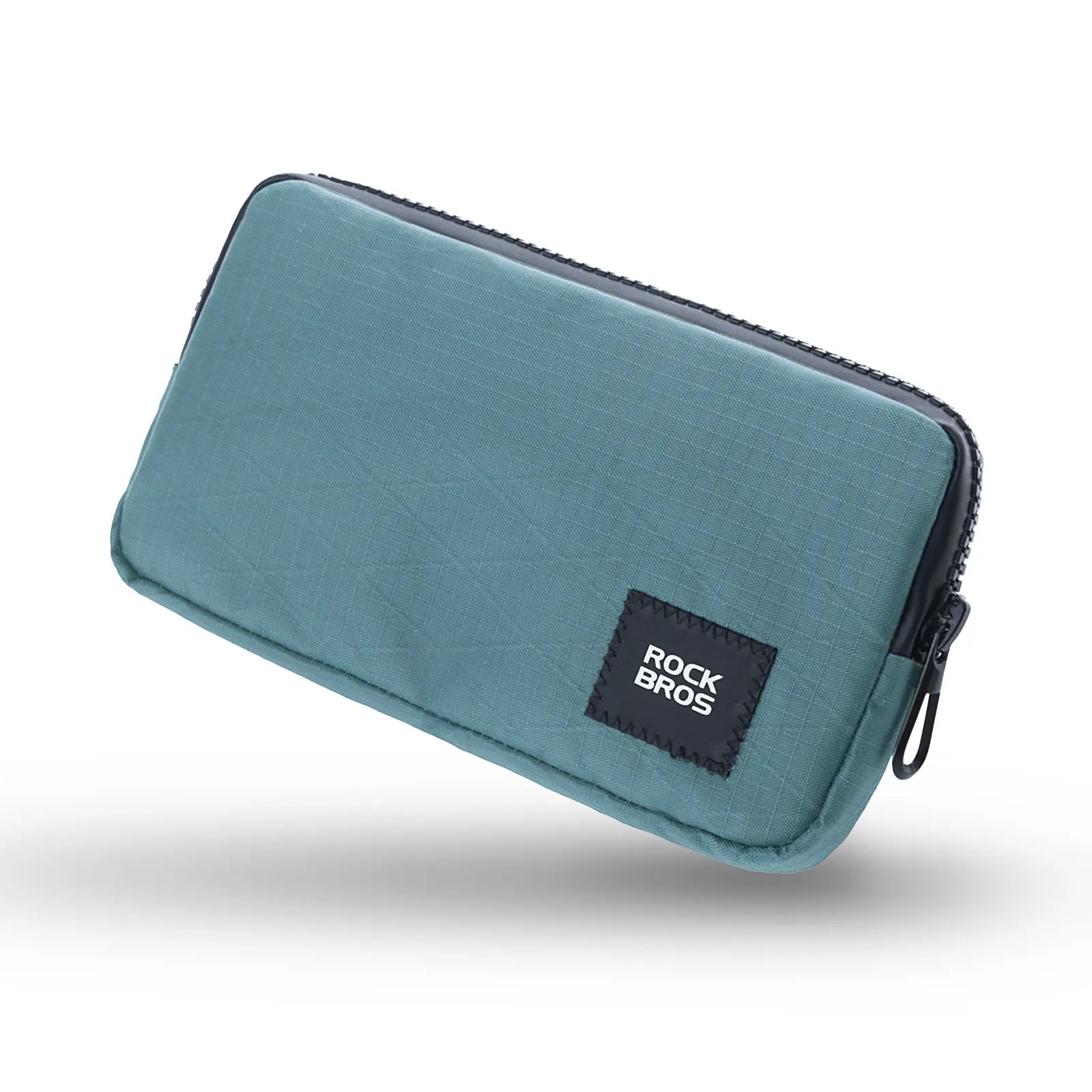Rockbros 0.15L cycling essentials mini pouch in black, main front view.
#color_grey