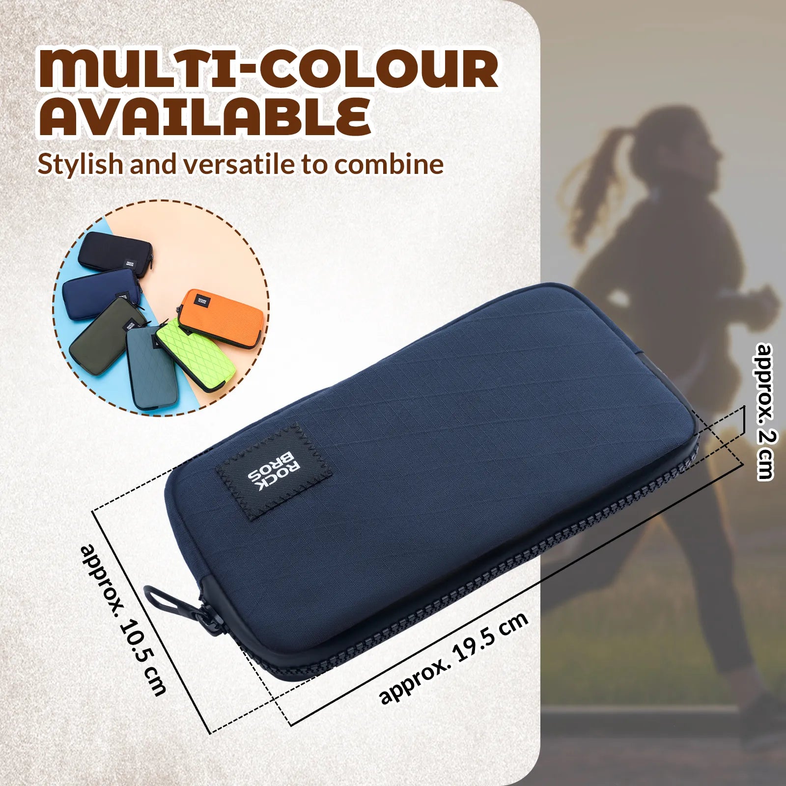 Rockbros 0.15L cycling essentials mini pouch in black, main front view.
#color_navy