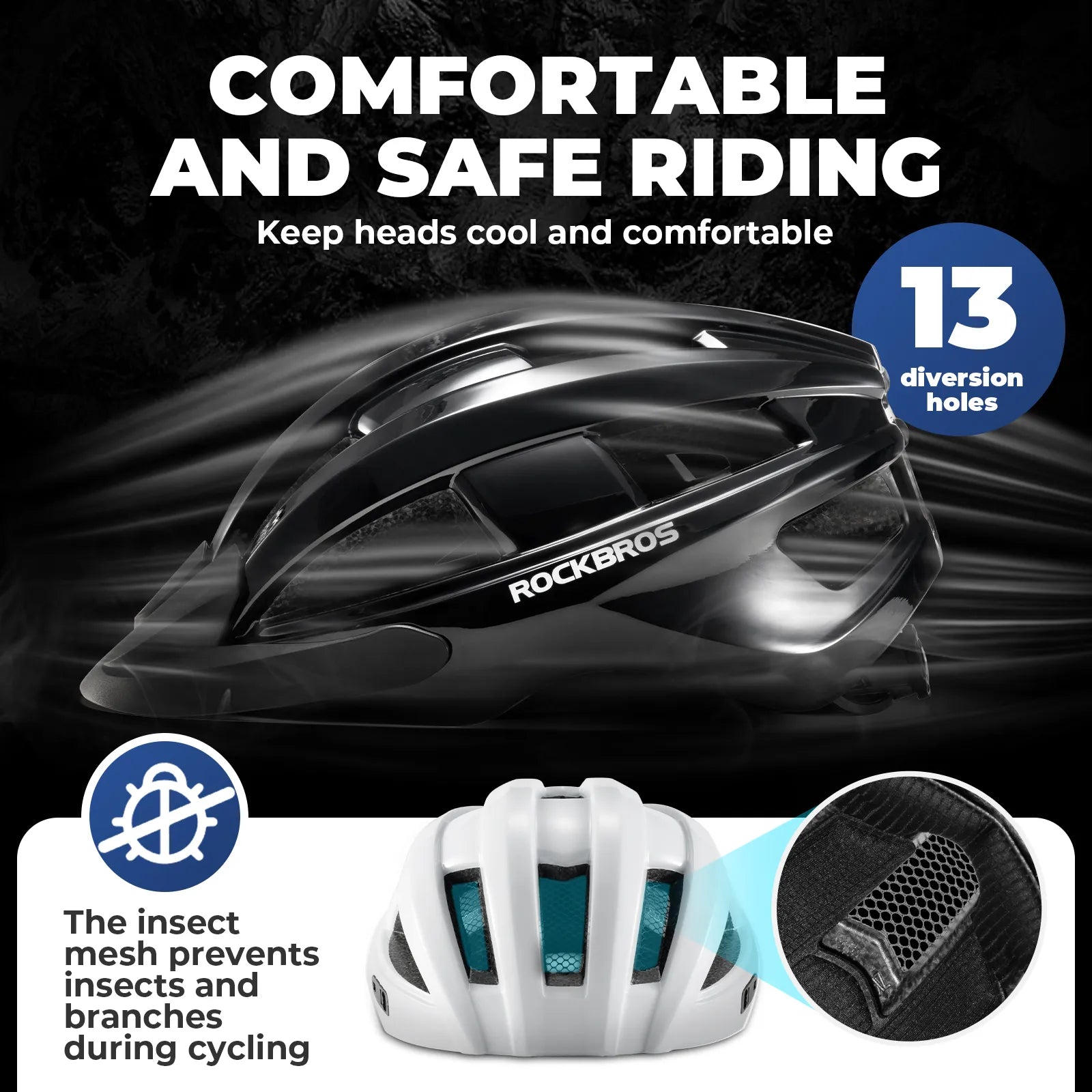 ROCKBROS In-Mold Bike Helmet with Photochromic UV400 Magnetic Visor in Front View.
#color_titanium